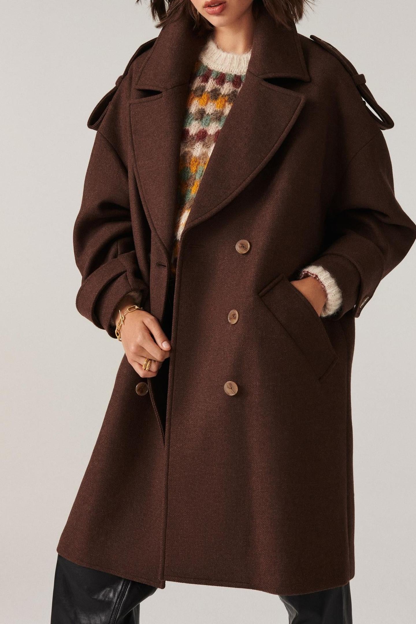 MID-LENGTH COAT MARRON 1