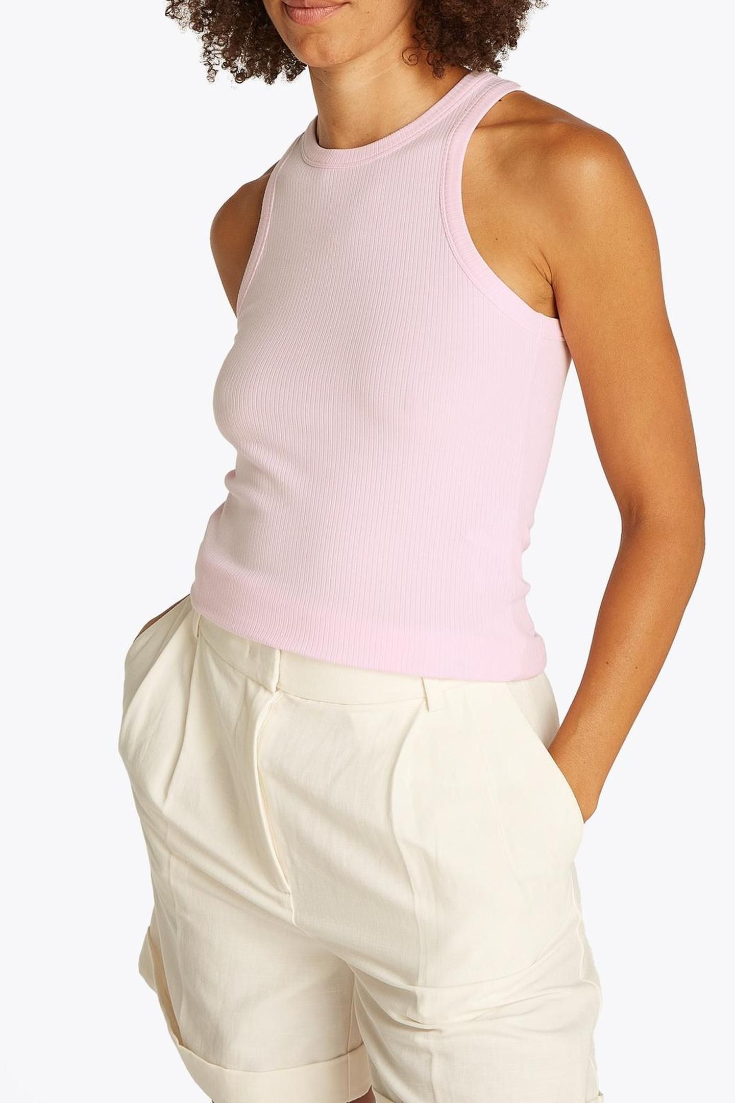 SLIM 5X2 RIB TANK TOP LIGHT PINK 1
