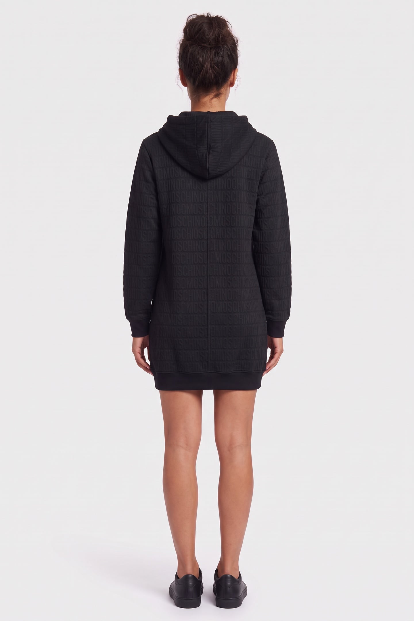ALLOVER LOGO FLEECE DRESS BLACK 2