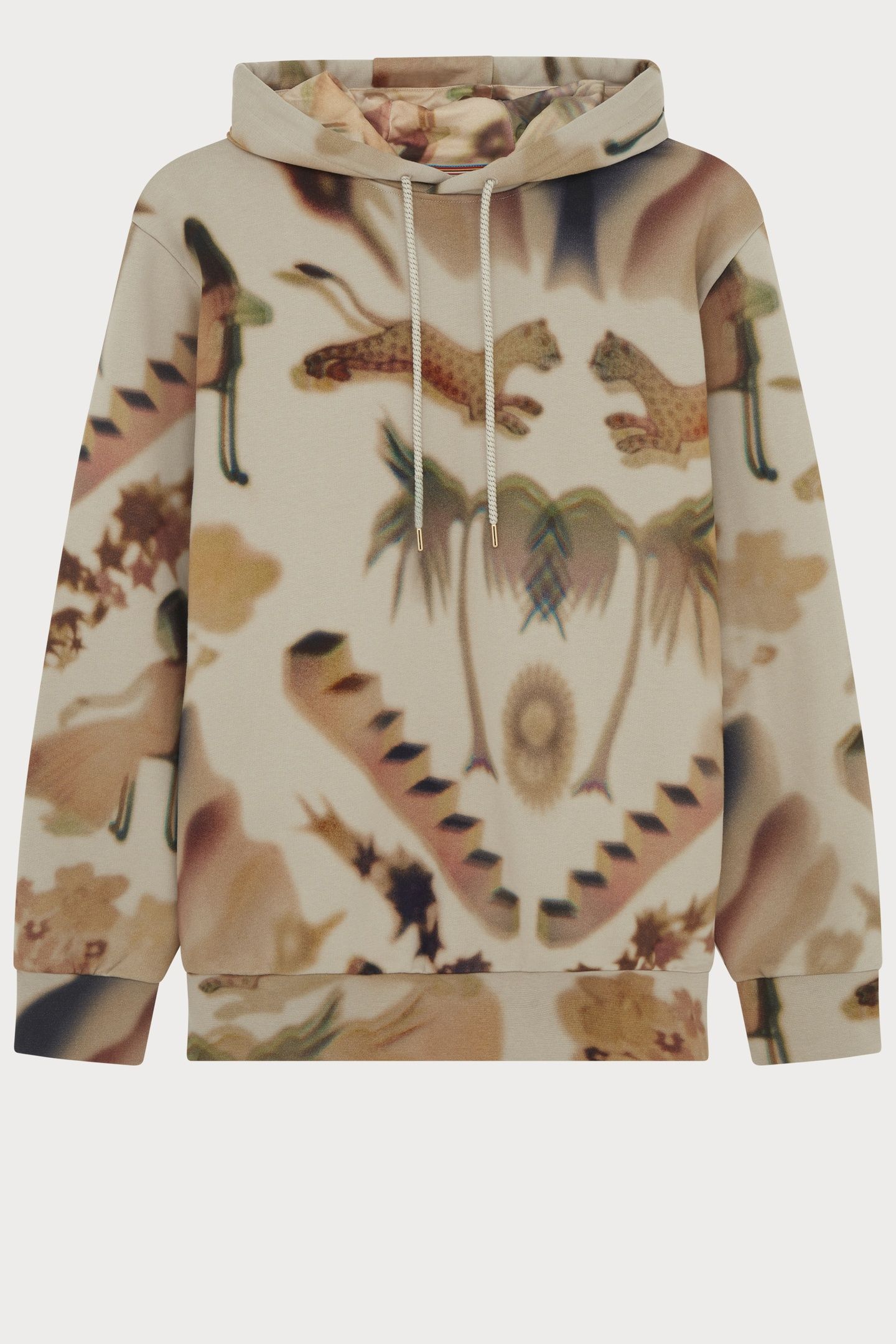 MENS LUMINERE PRINT HOODIE LIGHT BEIGE 5