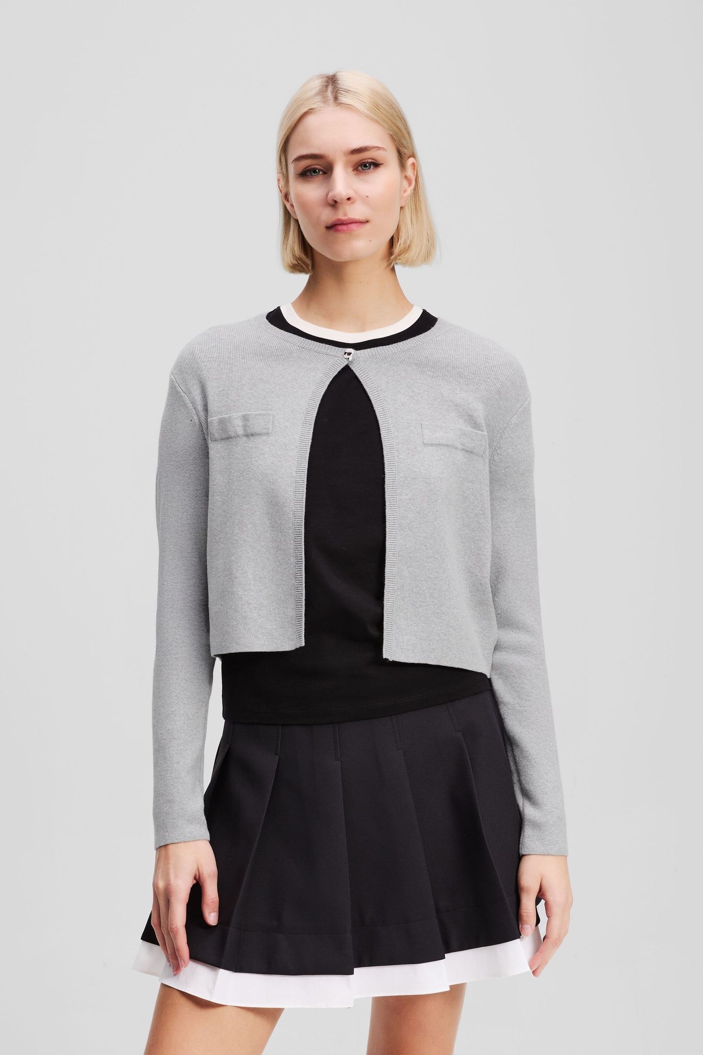 IKON CARDIGAN LIGHT GREY MELANGE 3
