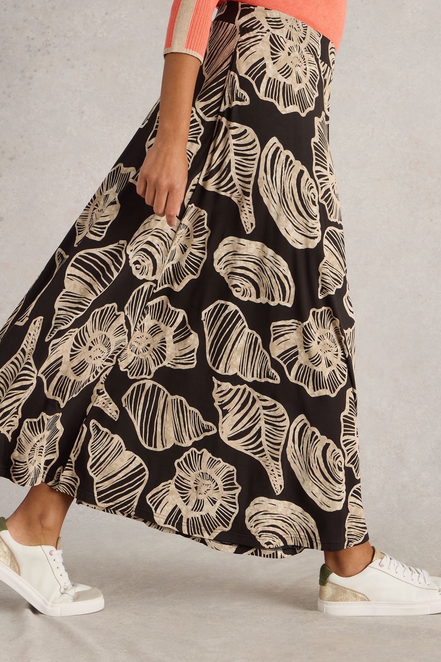 JADA JERSEY MAXI SKIRT BLACK PRINT 4
