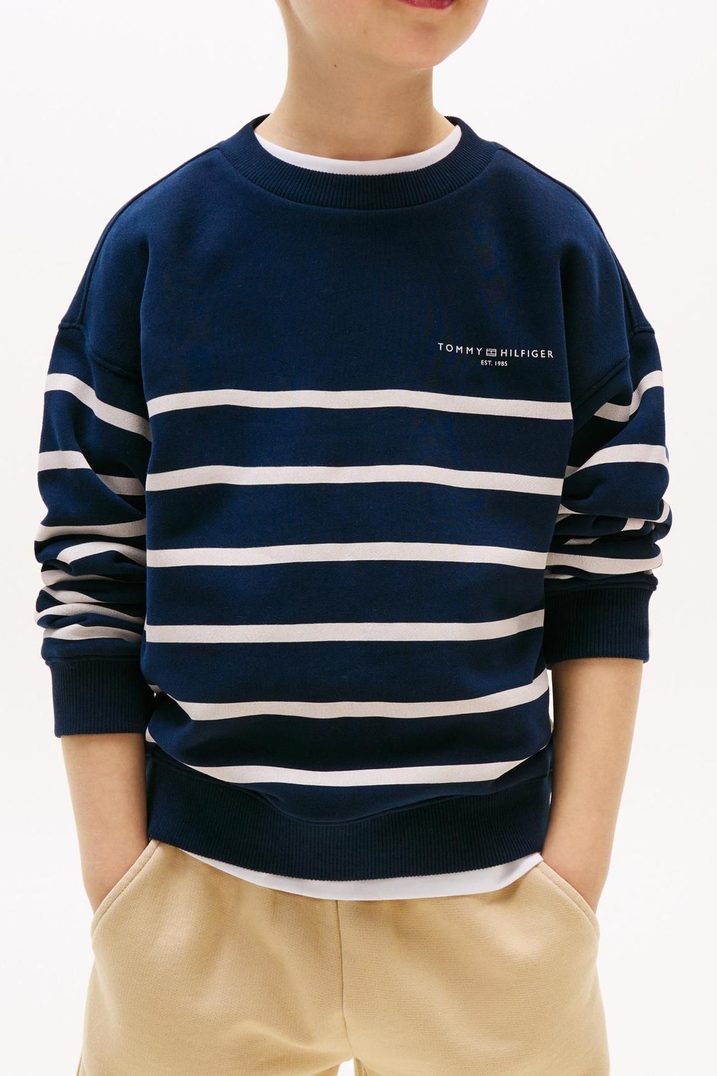 UNISEX MINI CORP STRIPE CREW DARK NIGHT NAVY STRIPE 1
