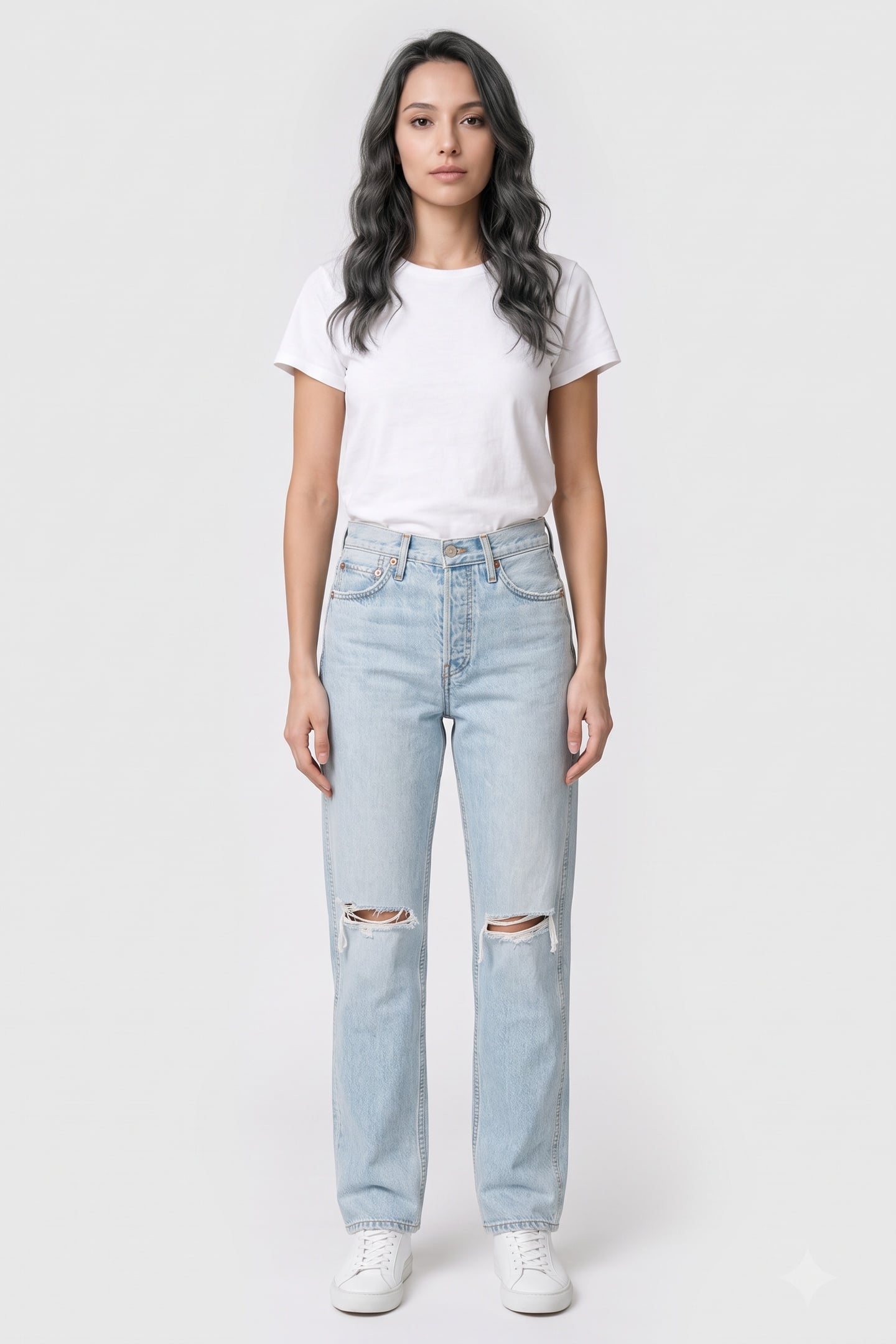 90S HIGH RISE LOOSE BLEACH DESTROY 2