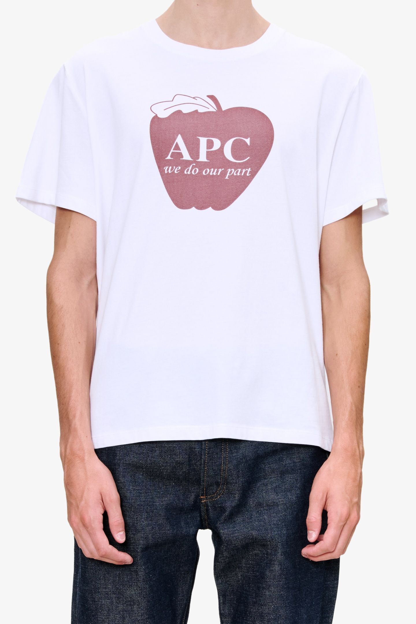 UNISEX T-SHIRT SHORT SLEEVE APPLE WHITE 1