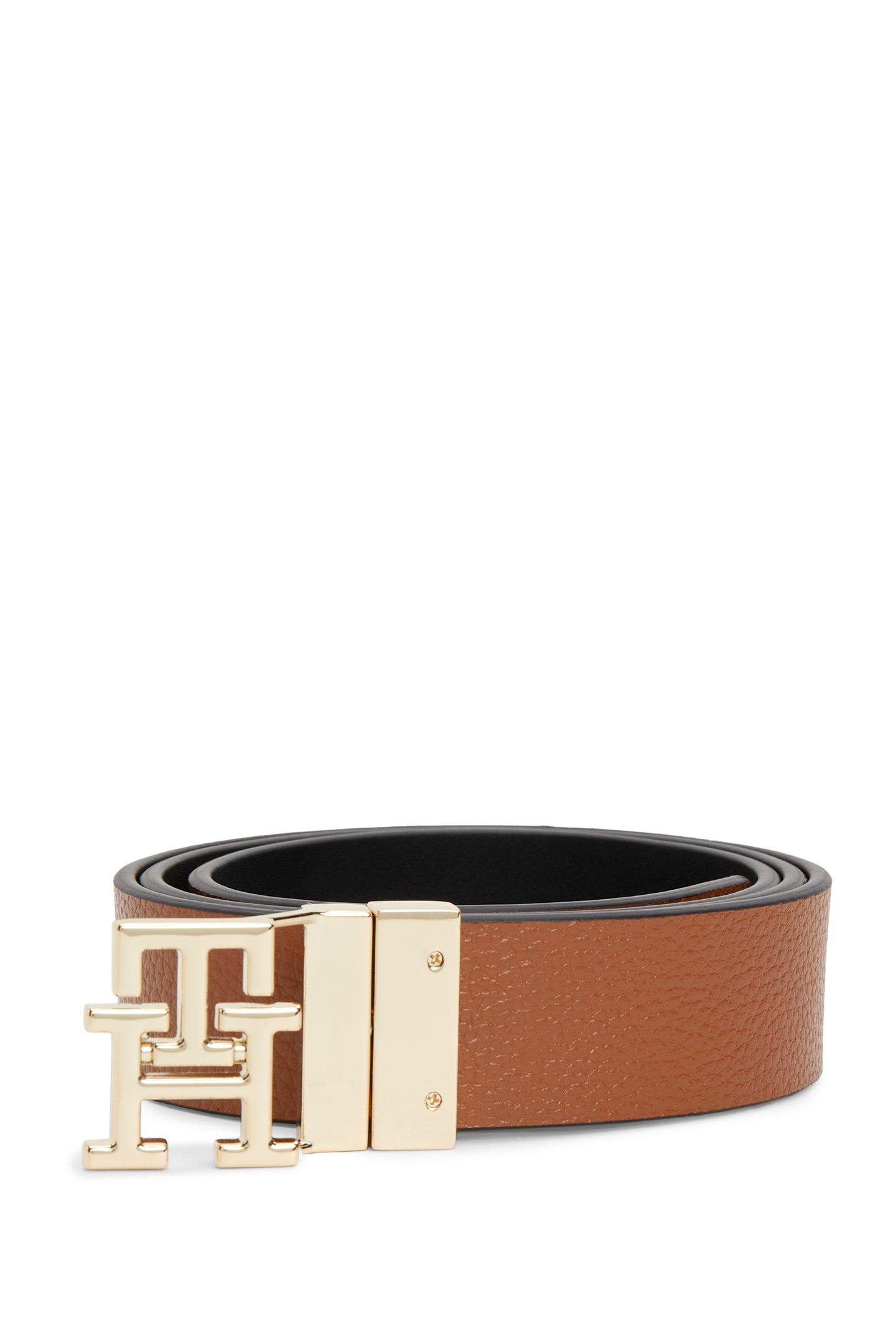 TH LOGO REV 3.0 PEBBLE BELT BLACK/COGNAC 2