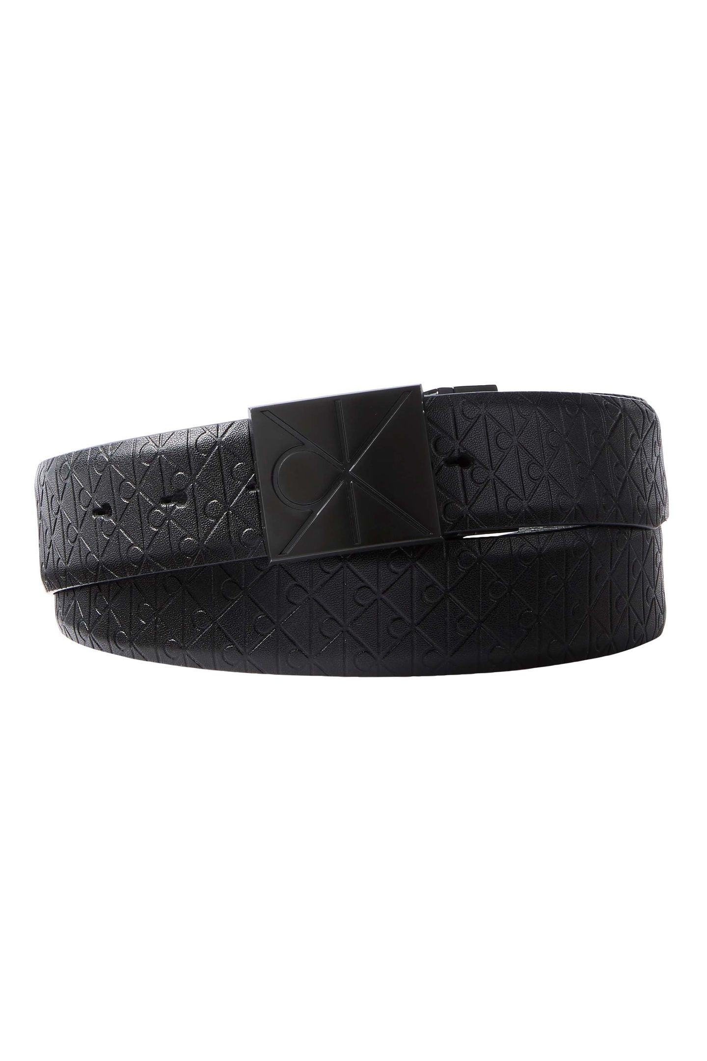 EMBLEM PLAQUE SMOOTH BELT BLACK/BLACK AOP/BLACK 1