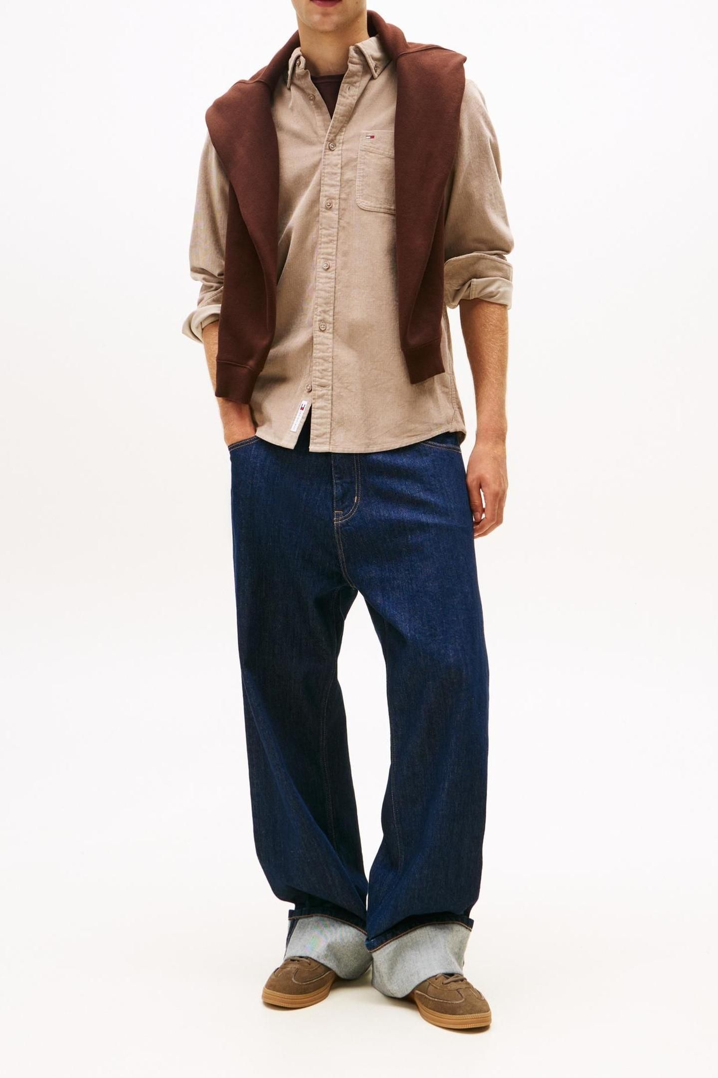 TJM REG BABY CORD SHIRT COASTAL TAUPE 3
