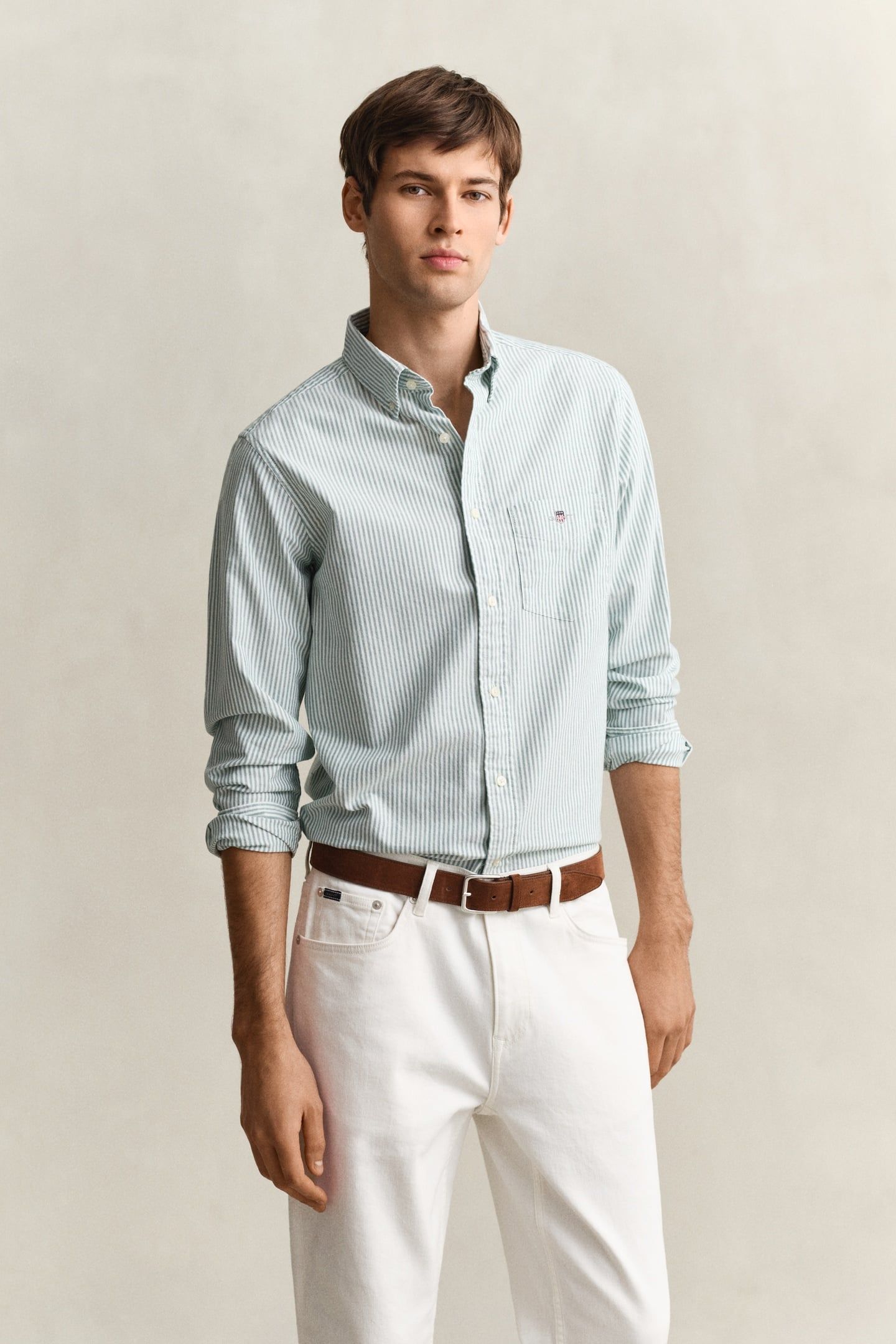 REG CLASSIC OXFORD STRIPE SHIRT BOTANICAL HUE 1