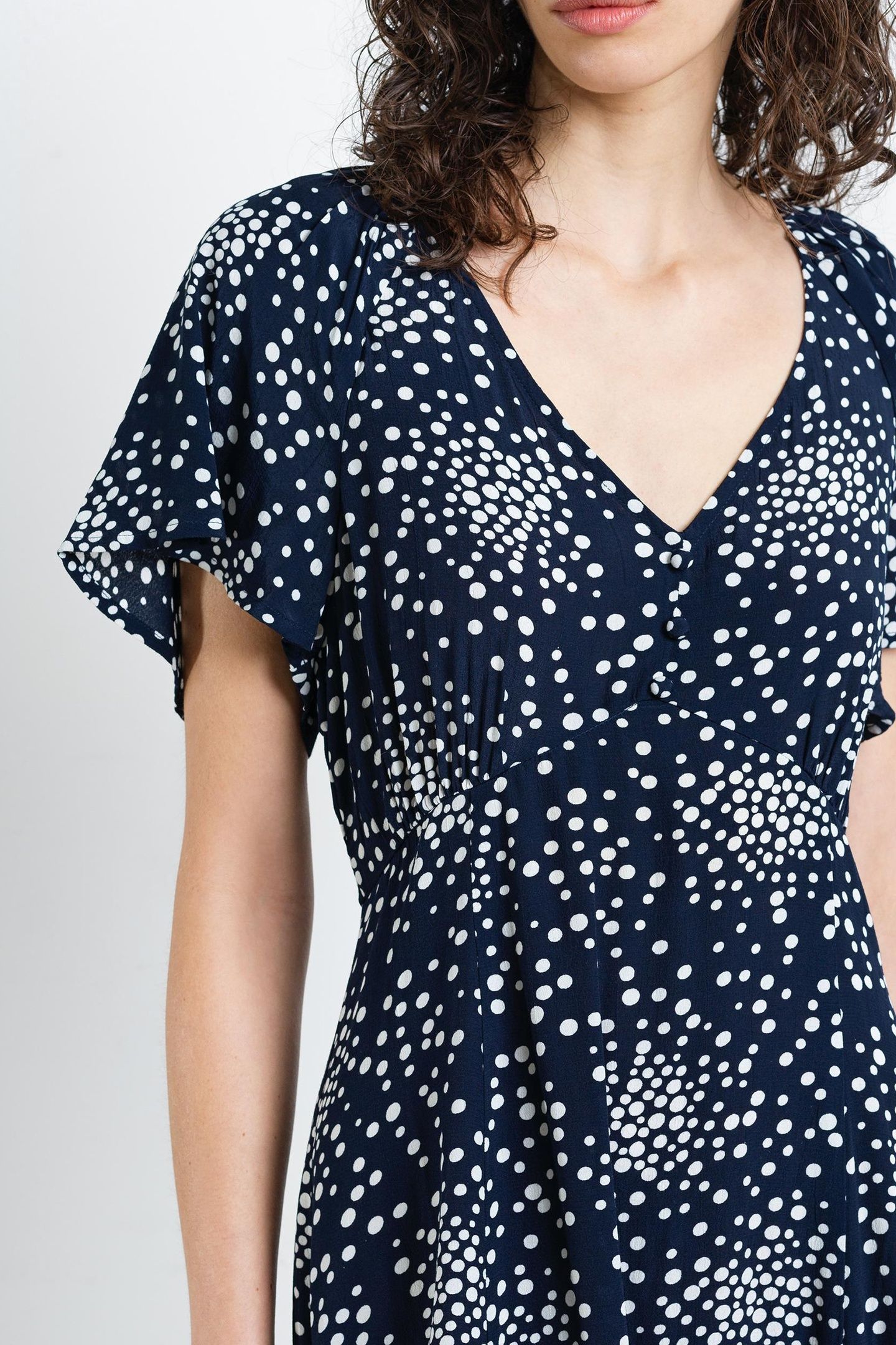 THEA LIZZIE MIDI TEA DRESS NAVY/PORCELAIN CREAM 4