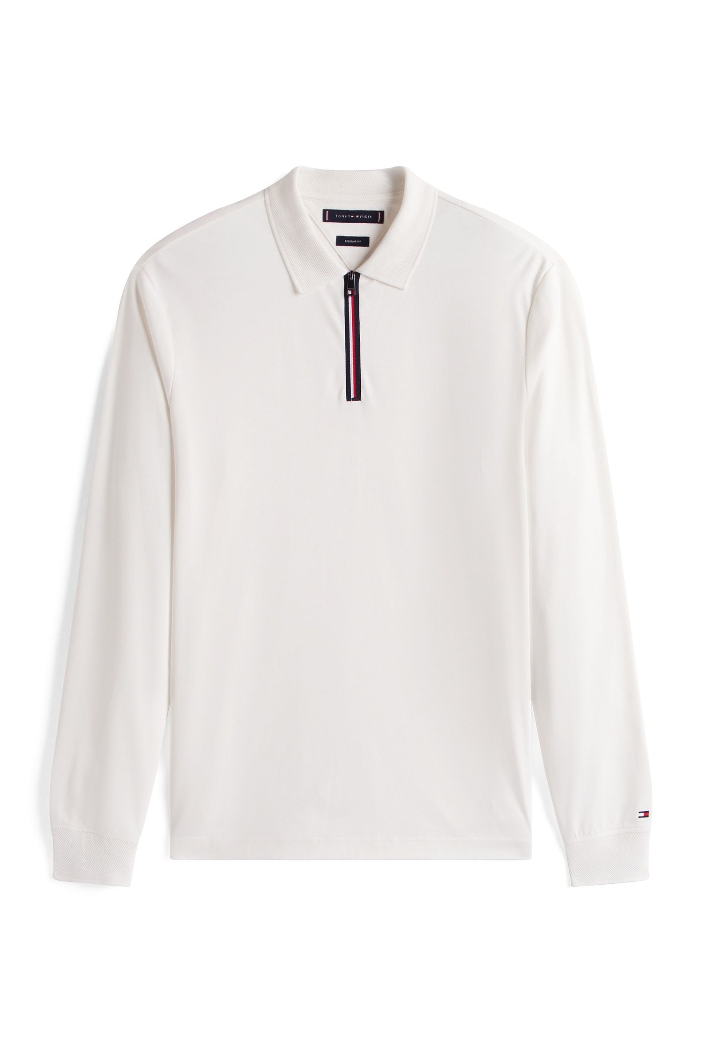 LS ZIP INTERLOCK REG POLO ECRU 4