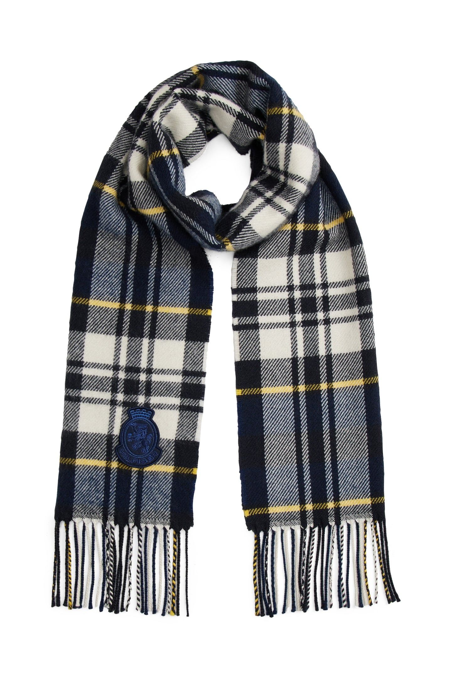 TH CREST CHECK SCARF PREPPY NAVY CHECK 1