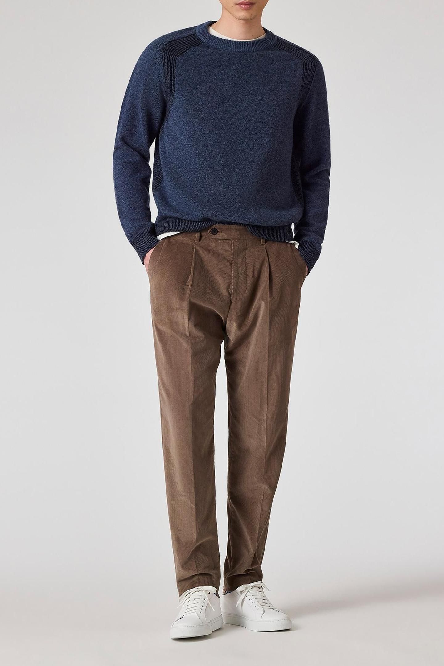 MENS SWEATER CREW NECK GREYISH BLUE 2