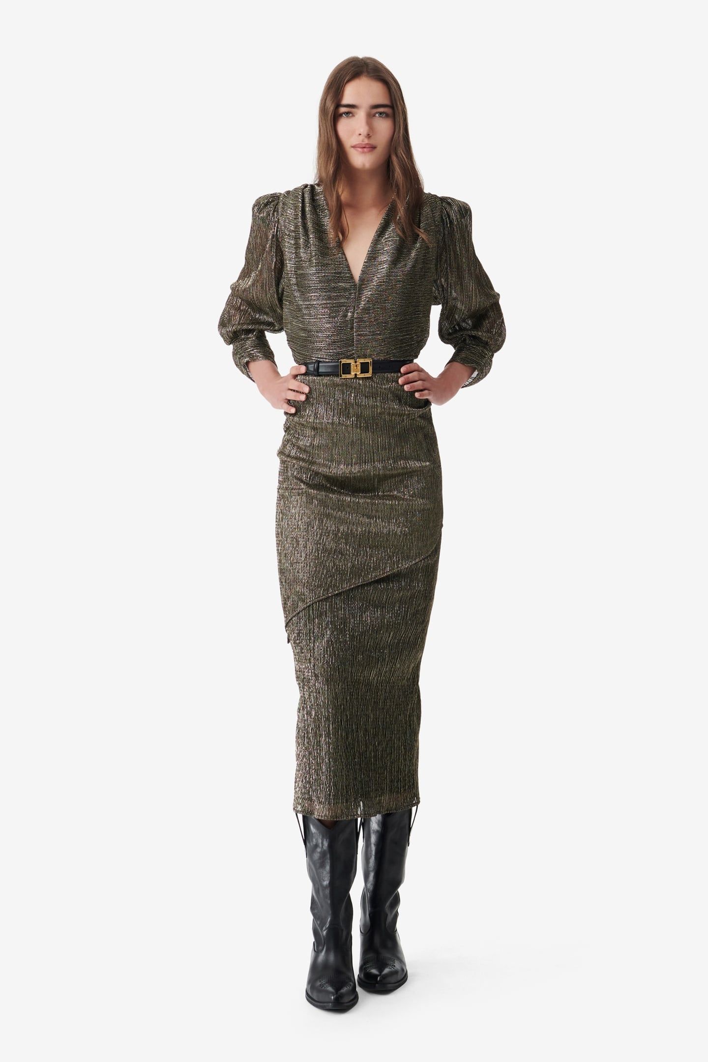 ASSANA DRESS BLACK/GOLD 1
