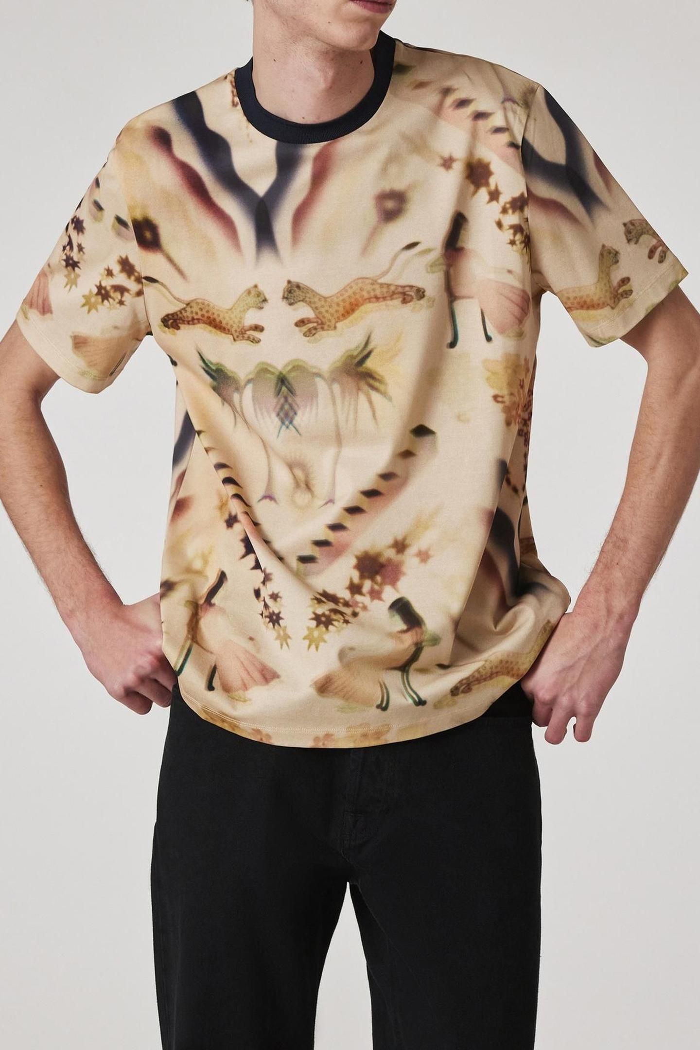 MENS LUMINERE PRINT TSHIRT LIGHT BEIGE 1