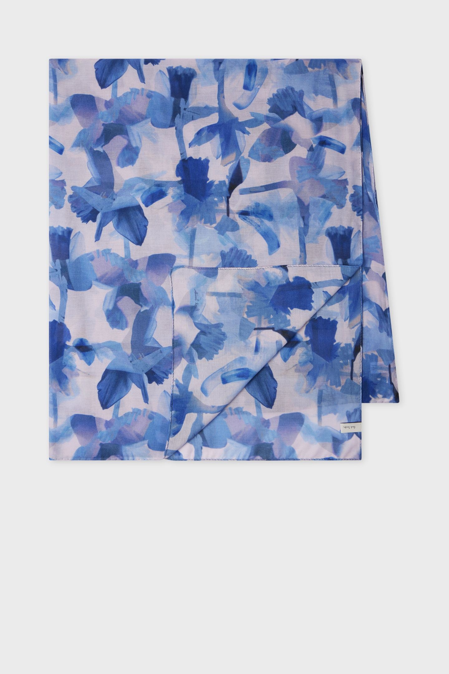 WOMEN SCARF PAINT FLORAL LIGHT PURPLE 1