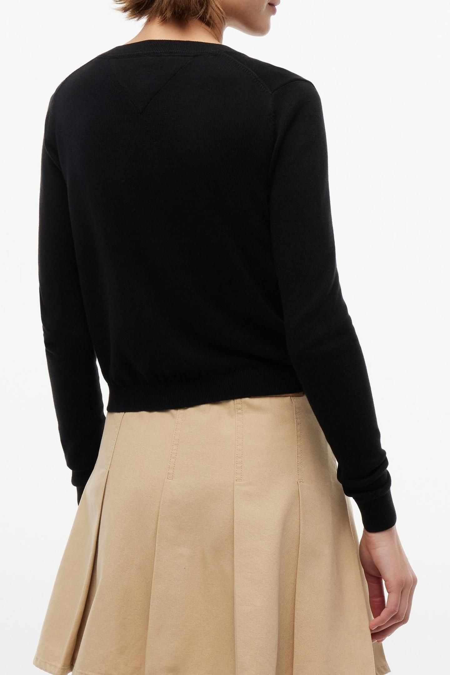 CREW NECK CARDIGAN BLACK 2
