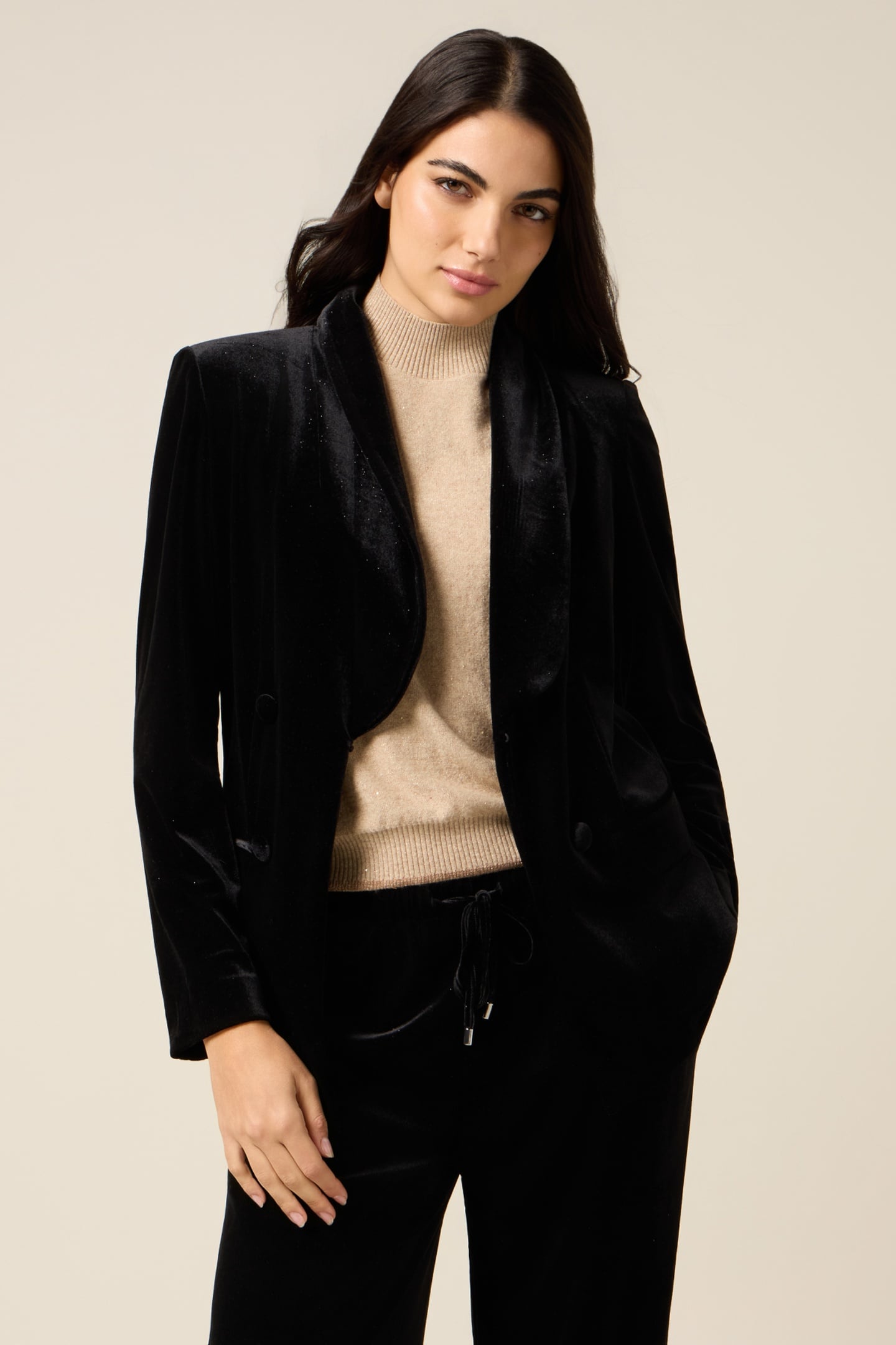 CHENILLE BLAZER BLACK 1