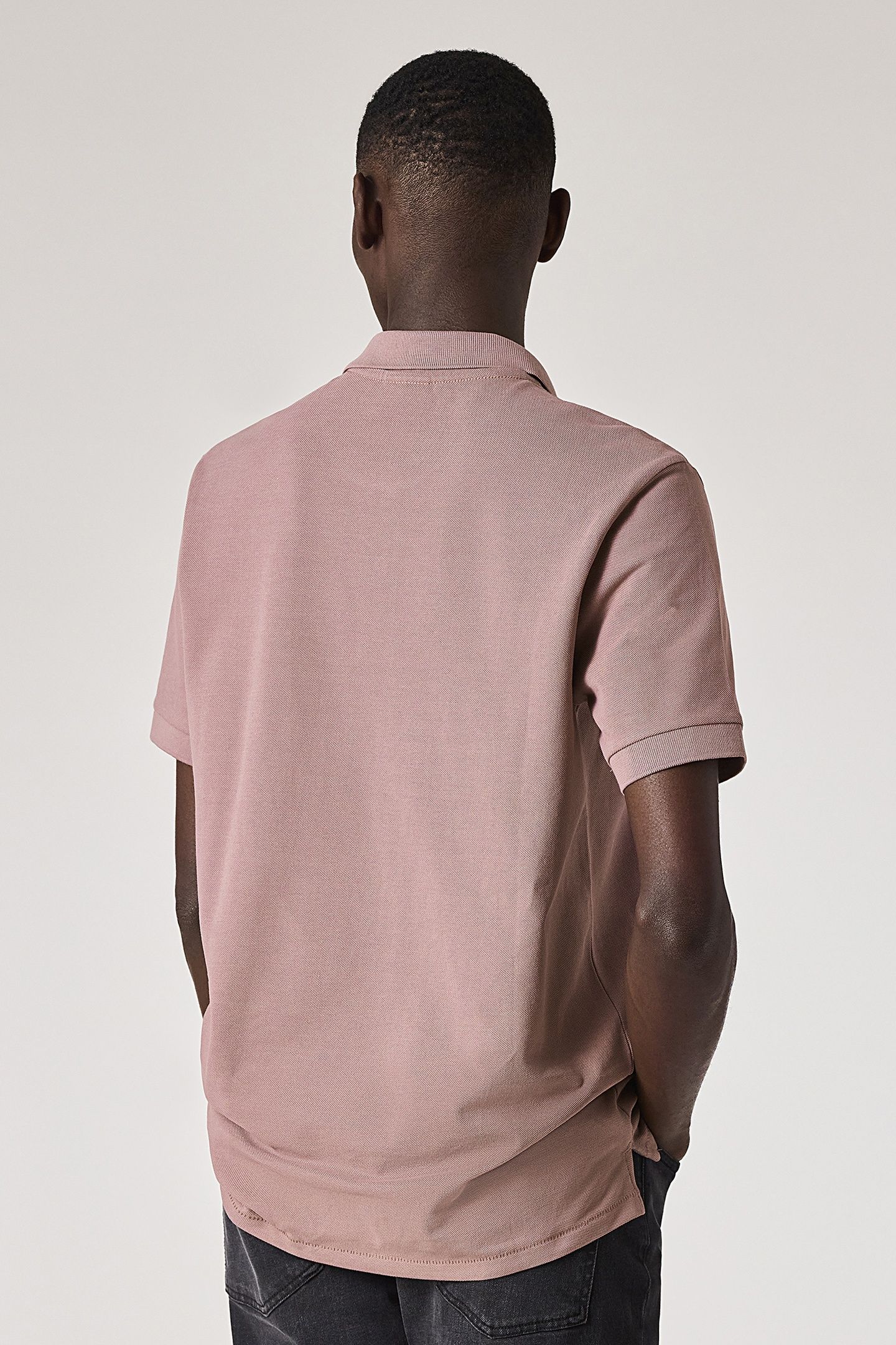 MENS REG FIT SS POLO SHIRT ZEBRA MAUVE 3