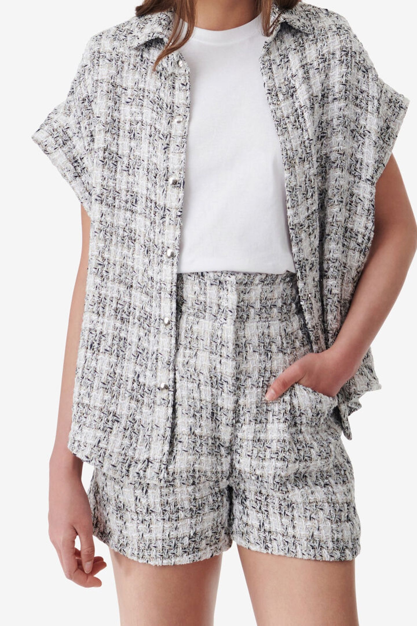 GAIDAN SHIRT SILVER/WHITE 3