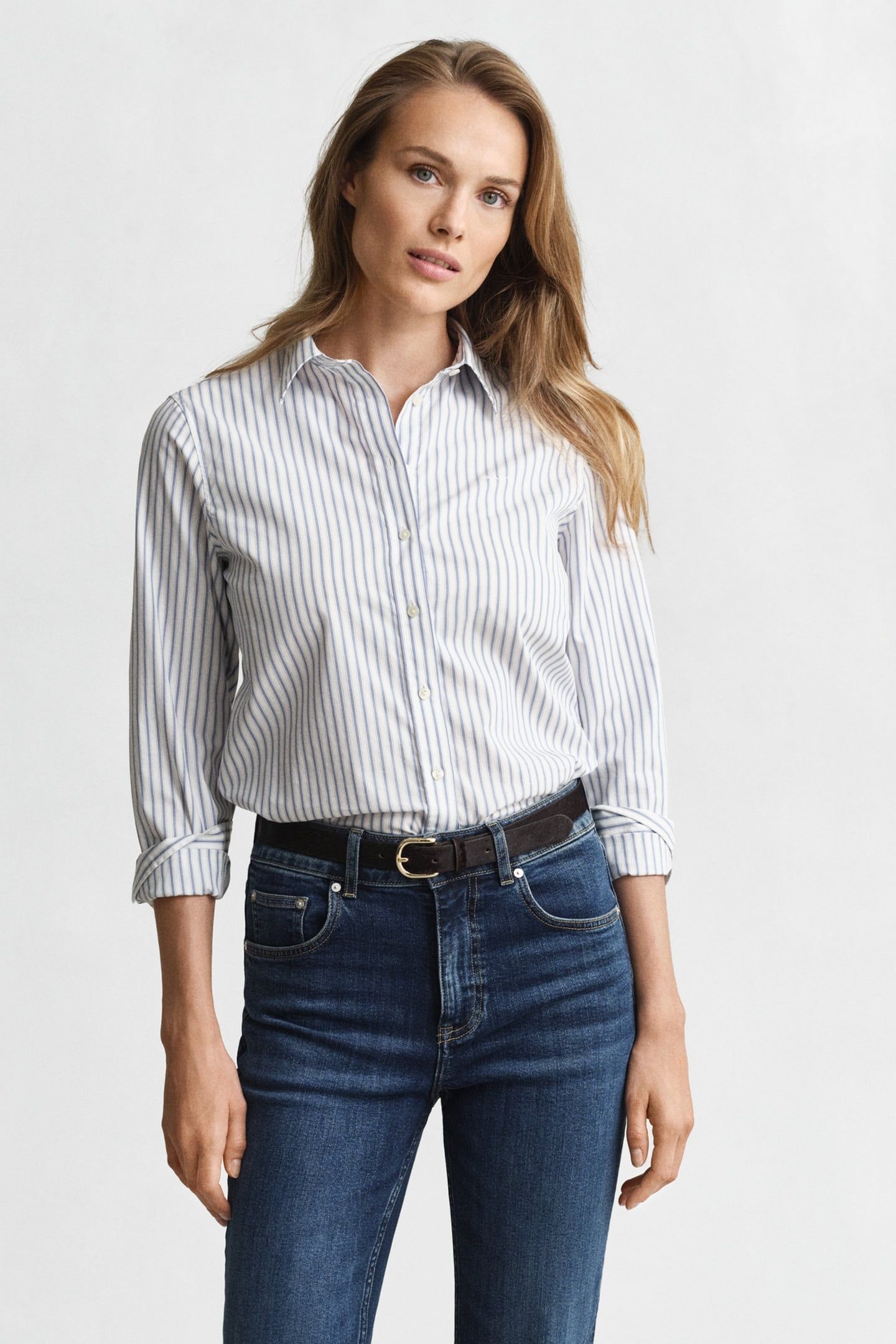 REG CLASSIC POPLIN STRIPED SHIRT EGGSHELL 1