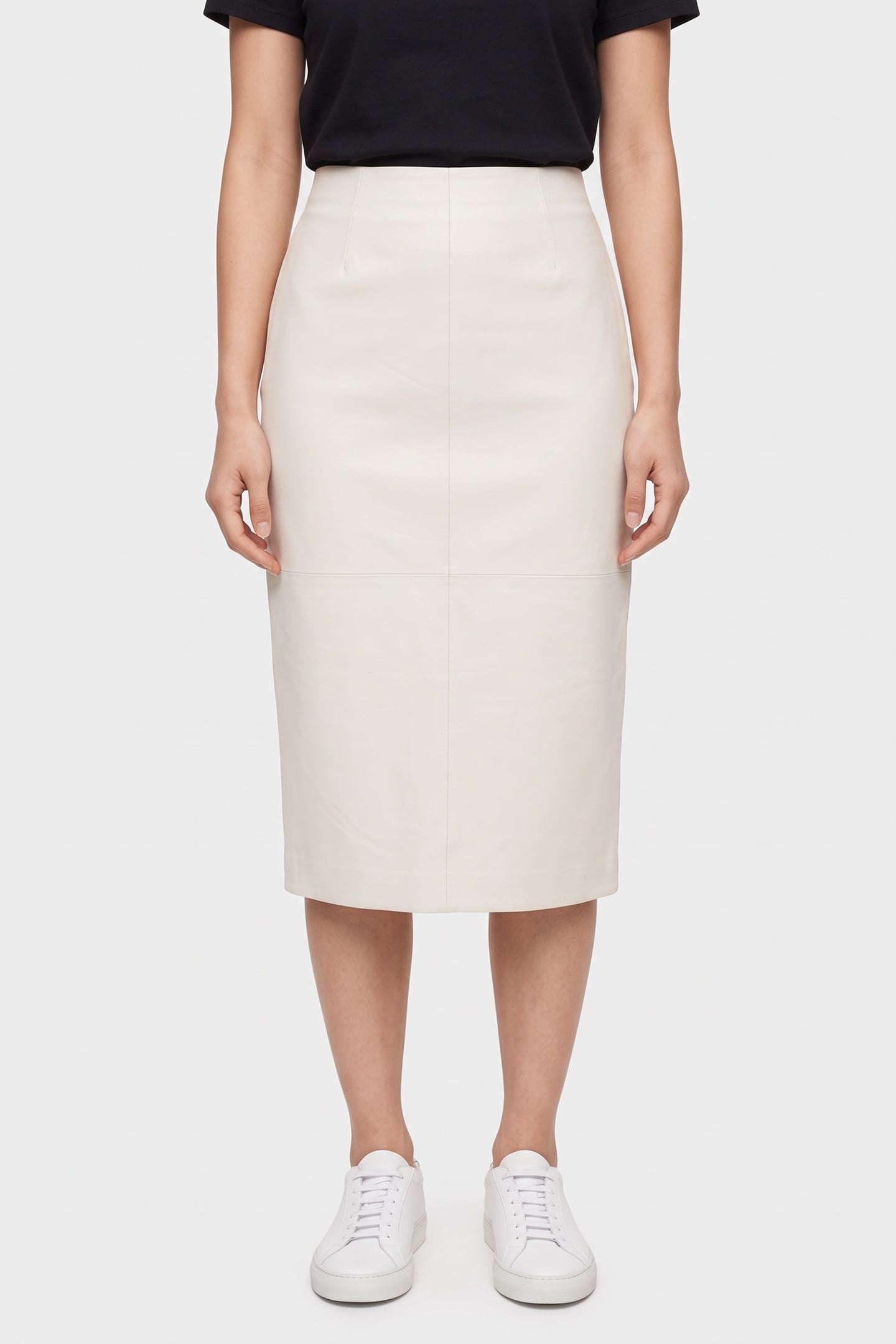 JUS LEATHER SKIRT WHITE 1