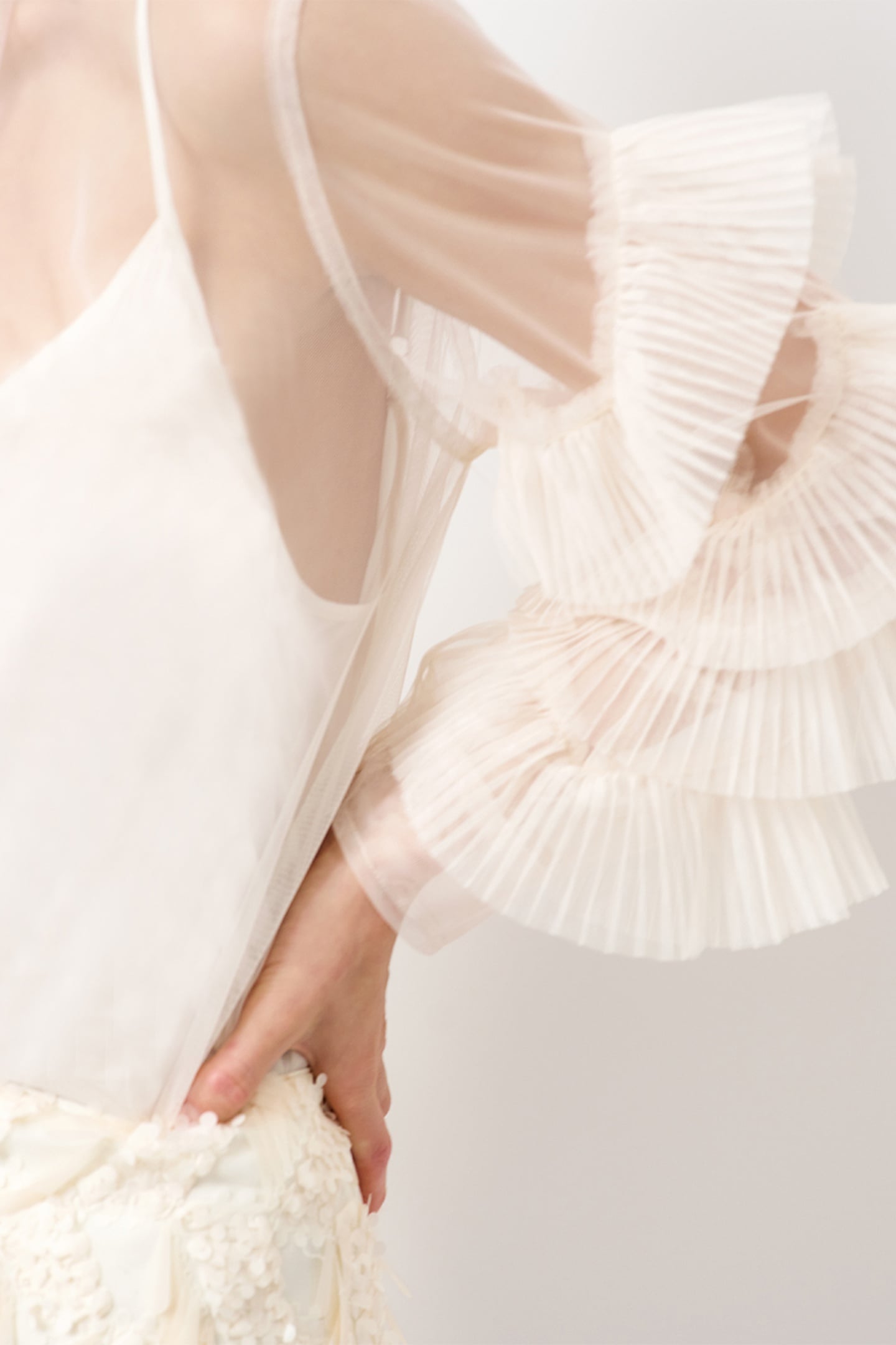 PIERS TULLE RUFFLED SHIRT BUTTER CREAM 6