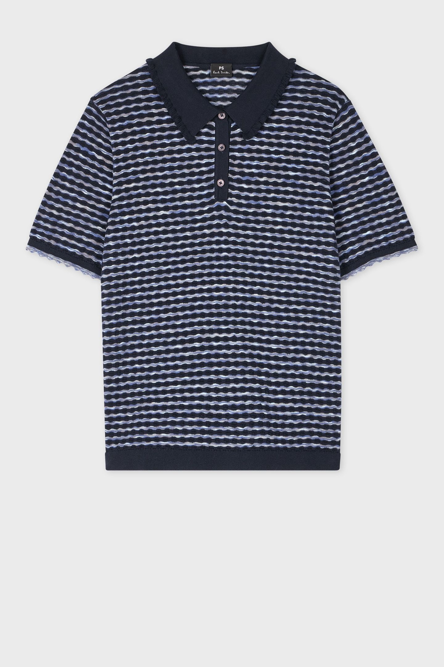WOMENS KNITTED SS POLO SHIRT VERY DARK NAVY 4