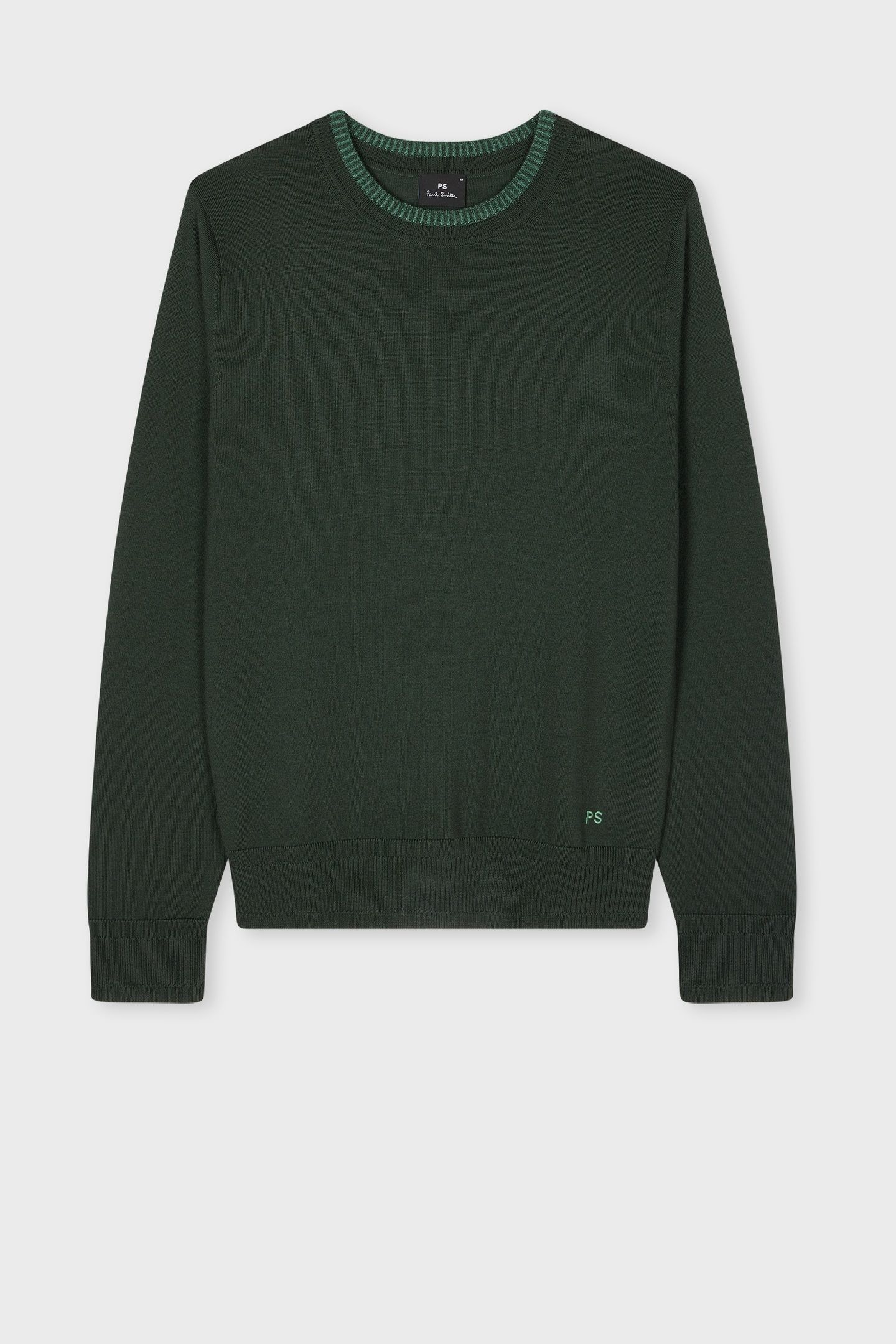 MENS SWEATER CREW NECK VERY DARK GREEN 4