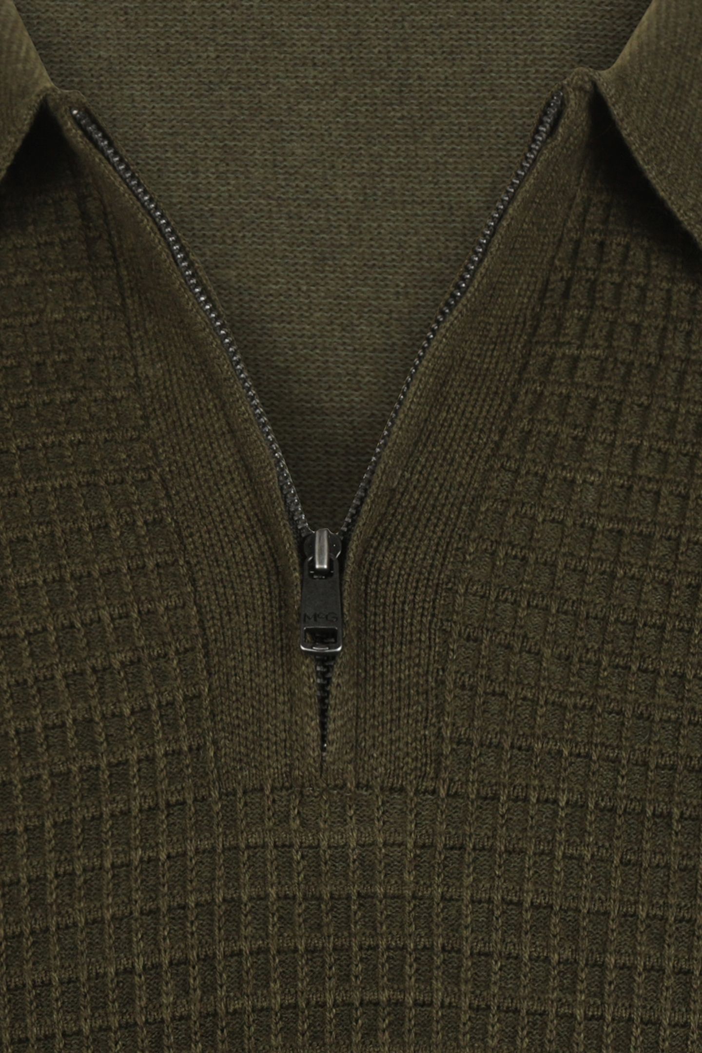 STRUCTURED POLO SWEATER DARK OLIVE 3