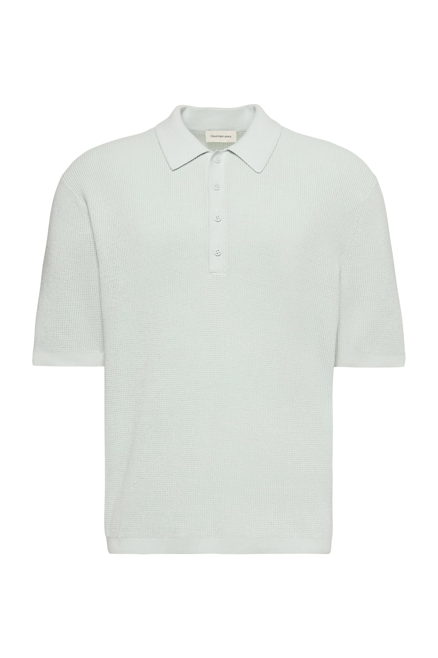 SS COTTON WAFFLE POLO PALE MEADOW 4