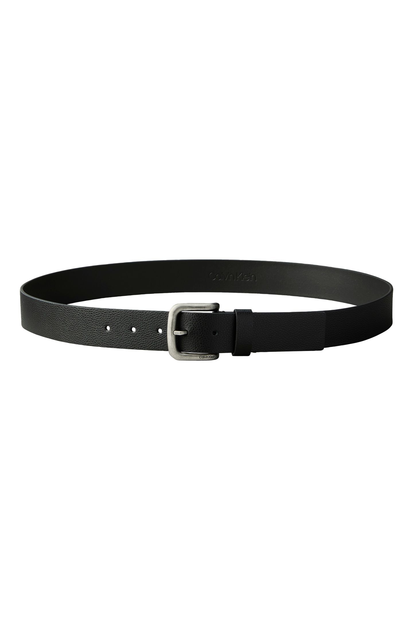 ROUND BUCKLE PEBBLED BELT BLACK/ANTIQUE SILVER 2