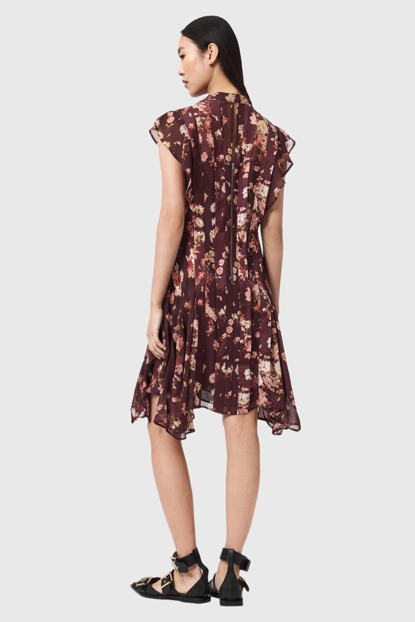 FLEUR DRESS ARMADA WINE RED 2