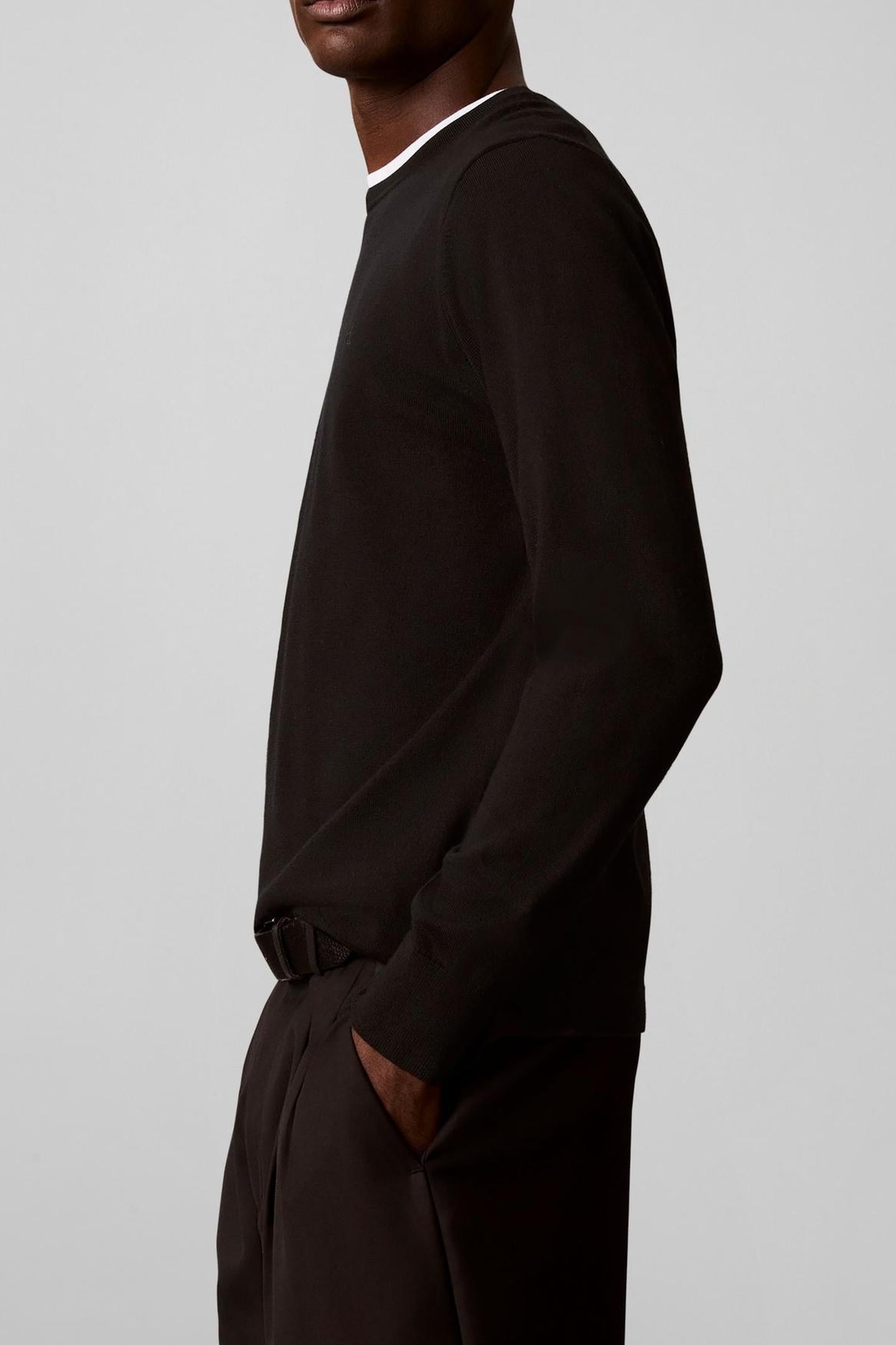 LS 100% MERINO CREW BLACK 5