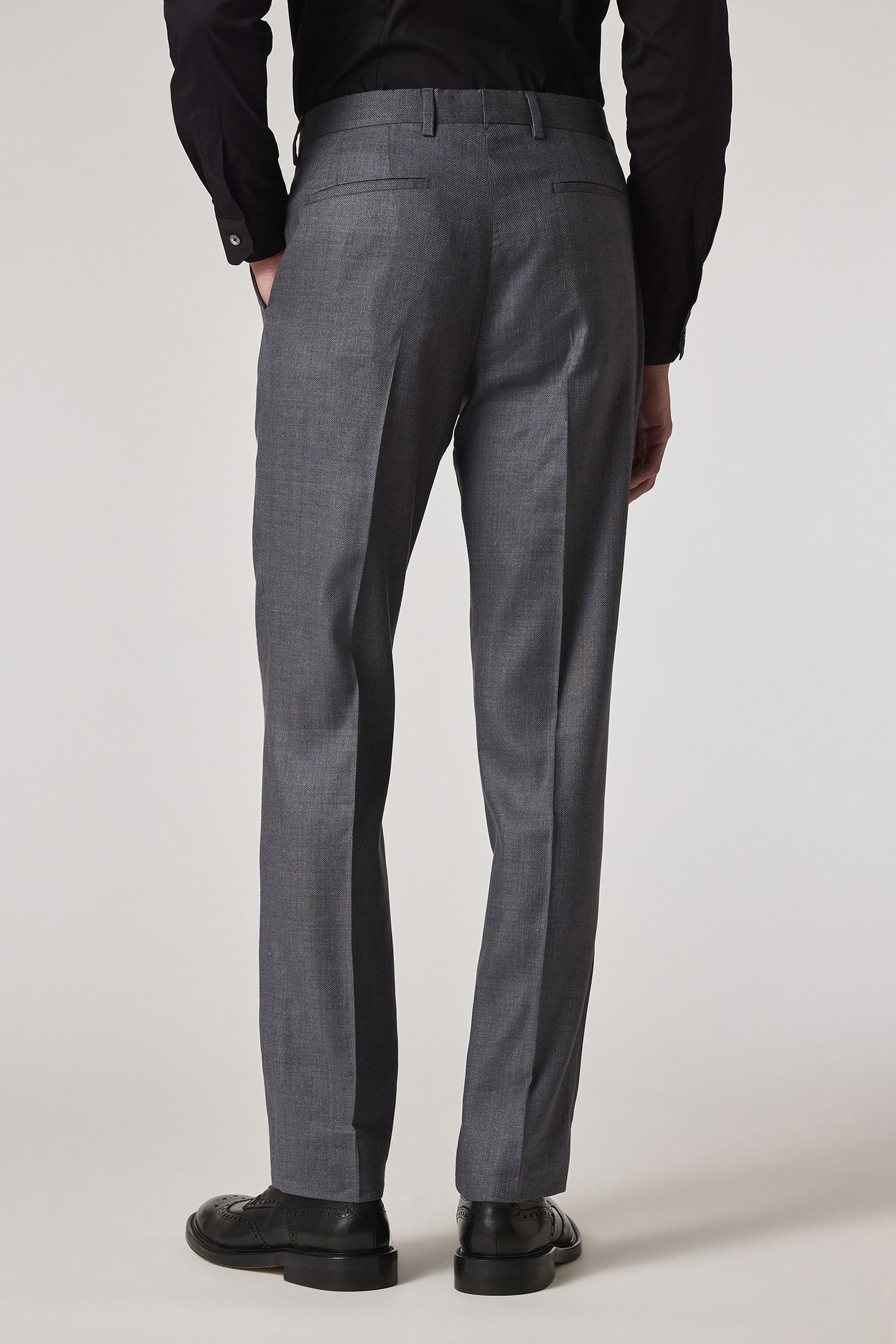 MENS SLIM FIT TROUSER GREY MELANGE 3
