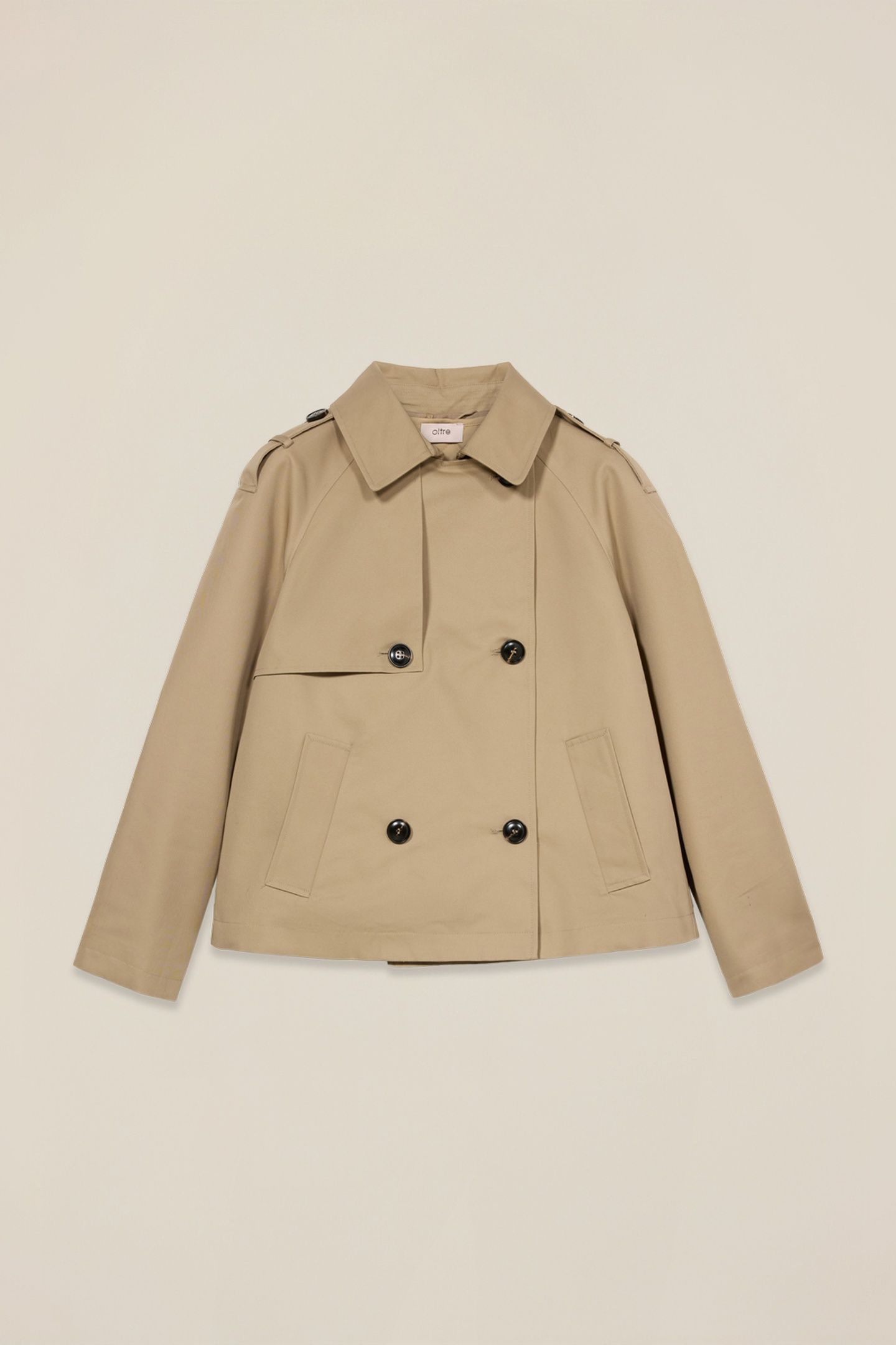 SHORT COTTON BLEND TRENCH COAT BEIGE 3