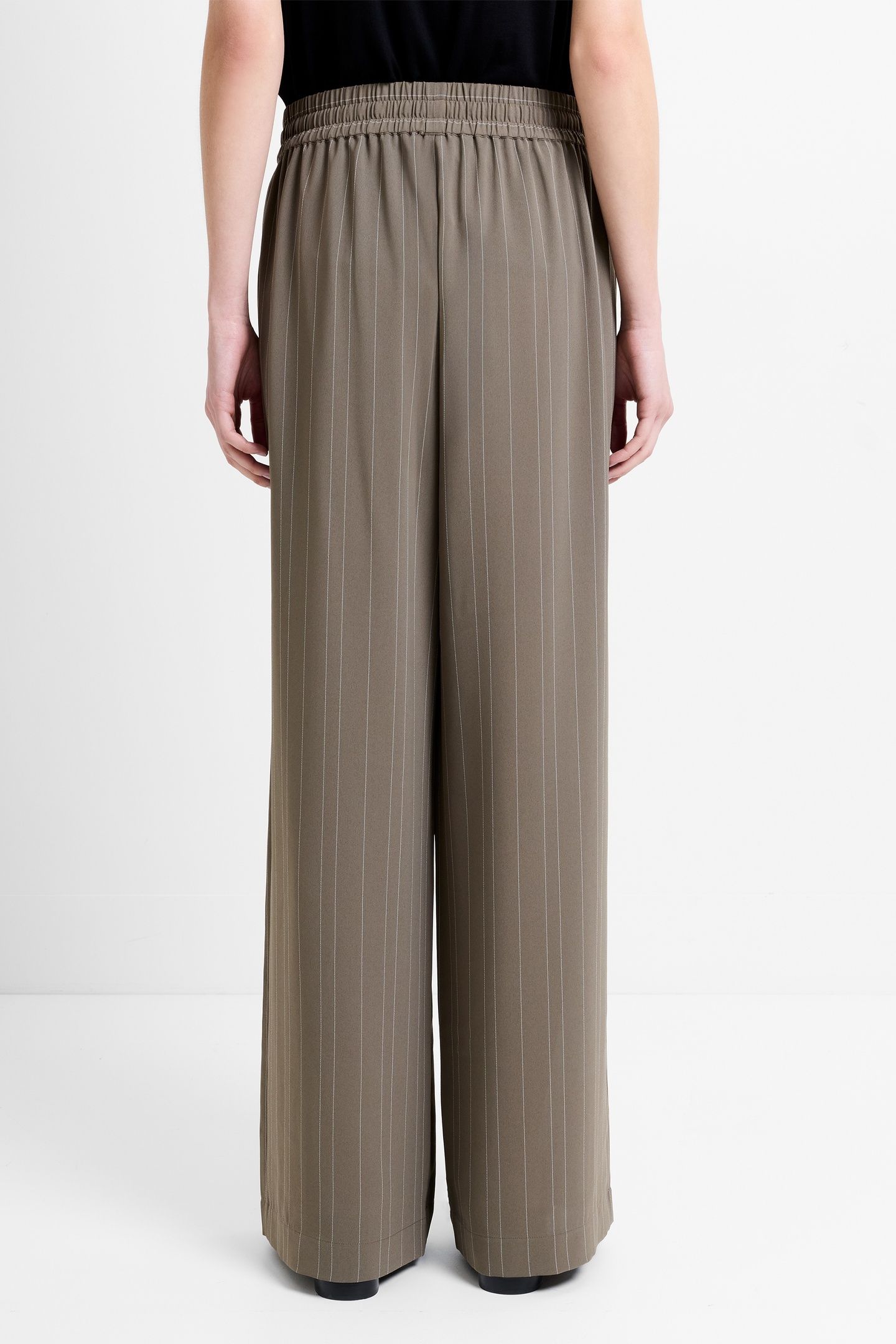 ERMA PINSTRIPE WIDE LEG TROUSE VINTAGE KHAKI/WHITE 3