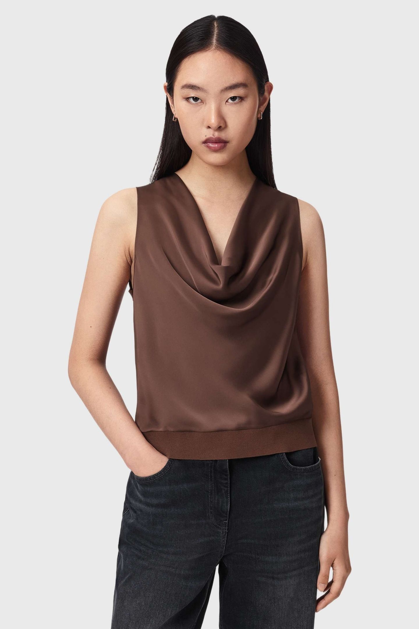 ZOEY COWL TOP PENNY BROWN 2