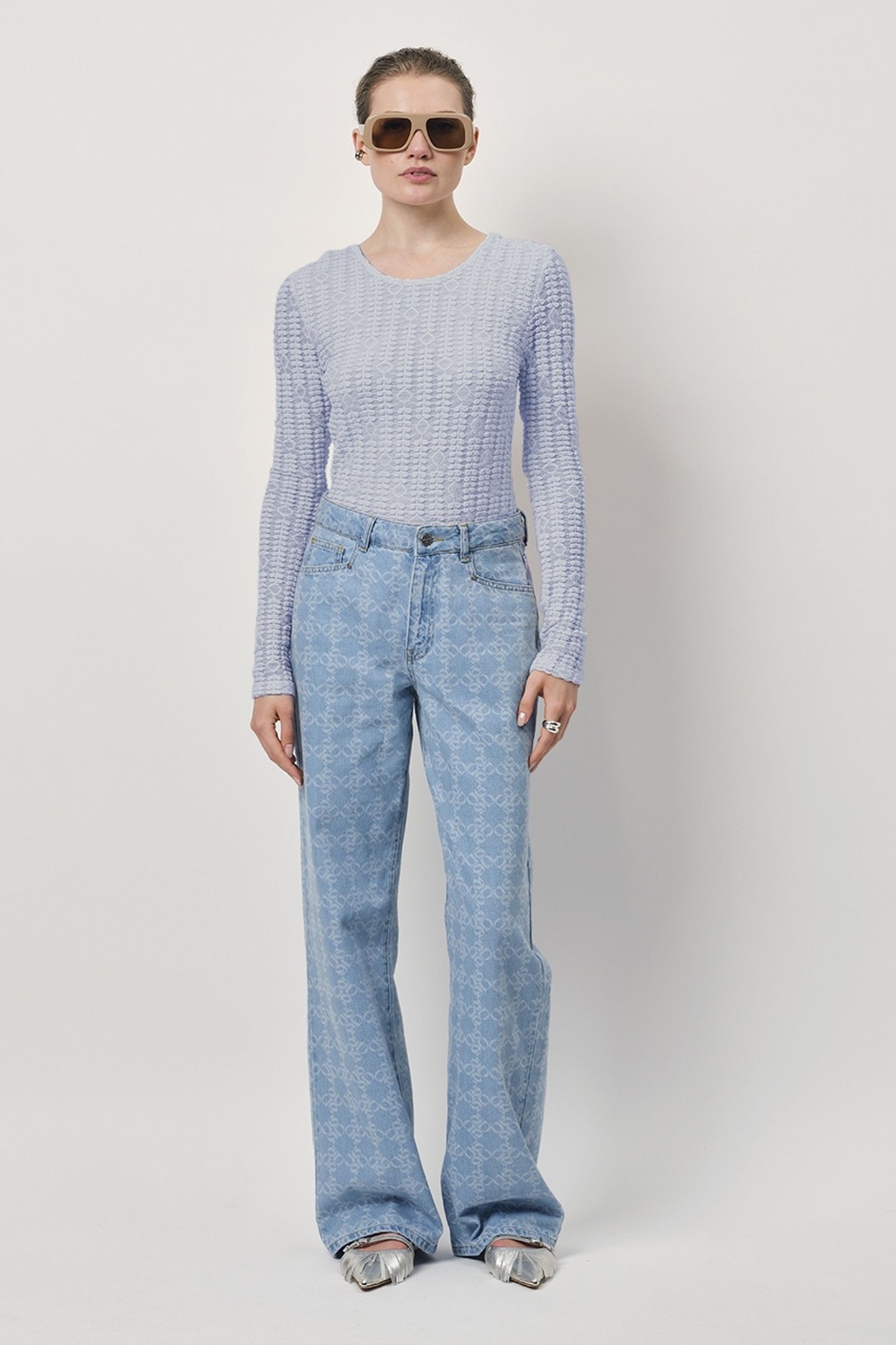 ELLIS LACE BACK DETAIL TOP CRYSTAL BLUE 1