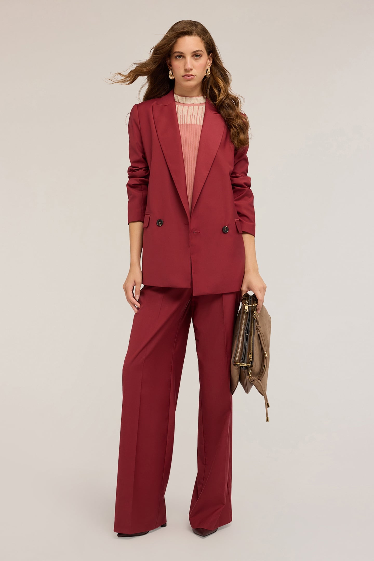 DOUBLE-BREASTED BLAZER BURGUNDY 1