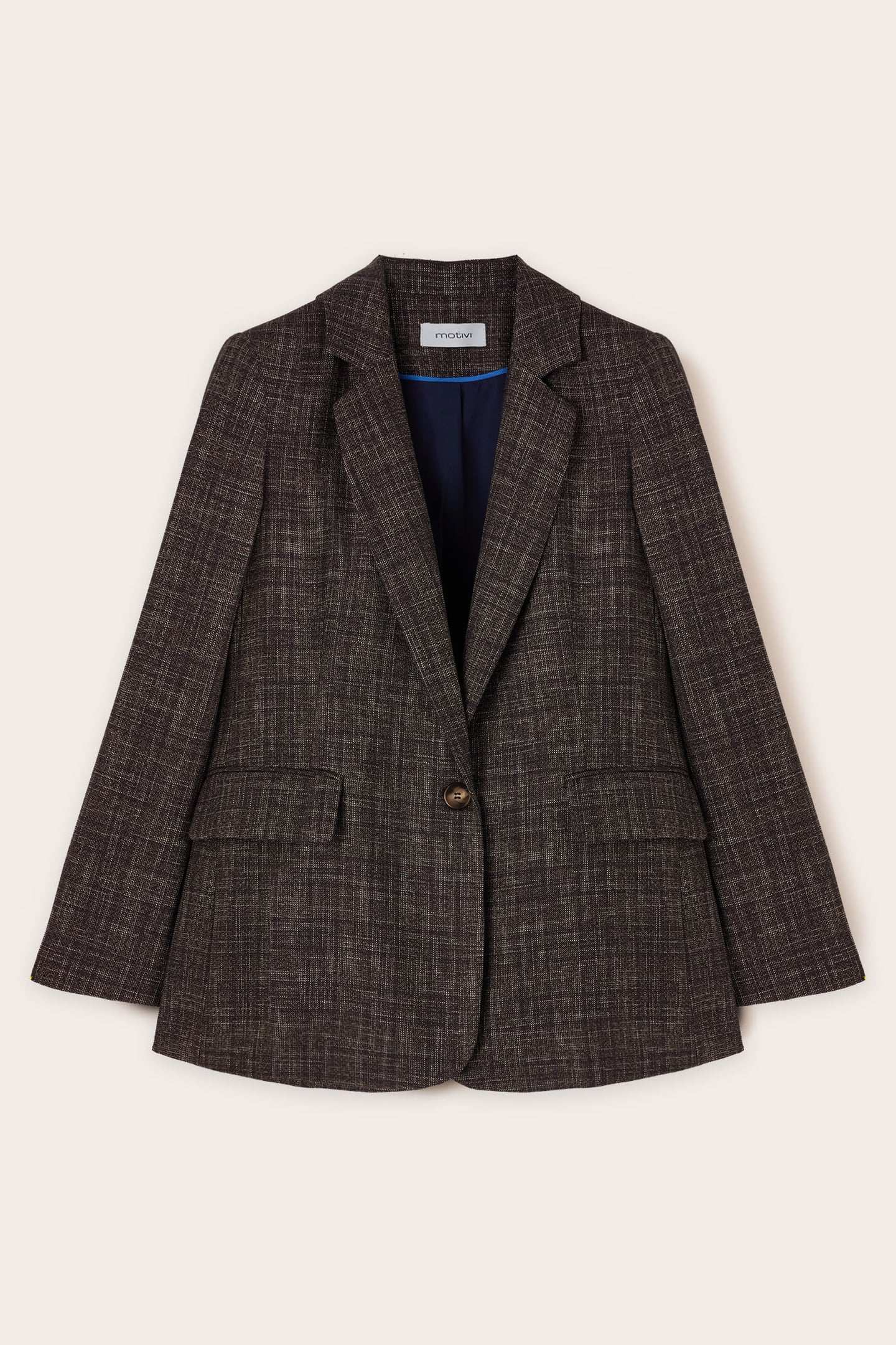 SINGLE-BREASTED YARN-DYED BLAZER GREY 4