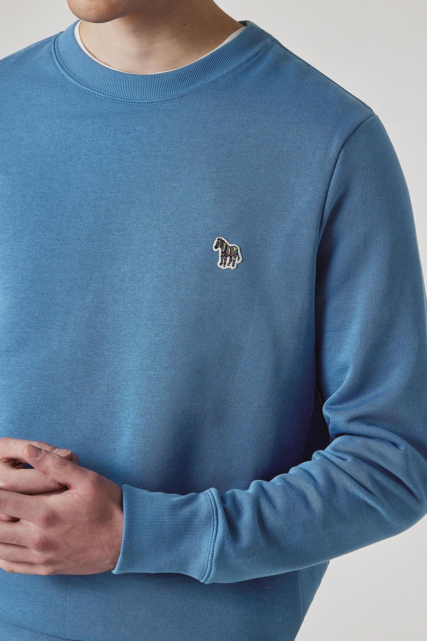 MENS REG FIT SWEATSHIRT ZEBRA PETROL BLUE 6