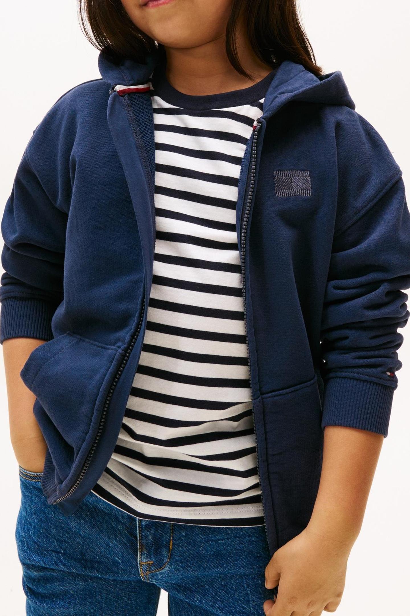 BOYS TONAL FLAG EMB ZIP DARK NIGHT NAVY 1