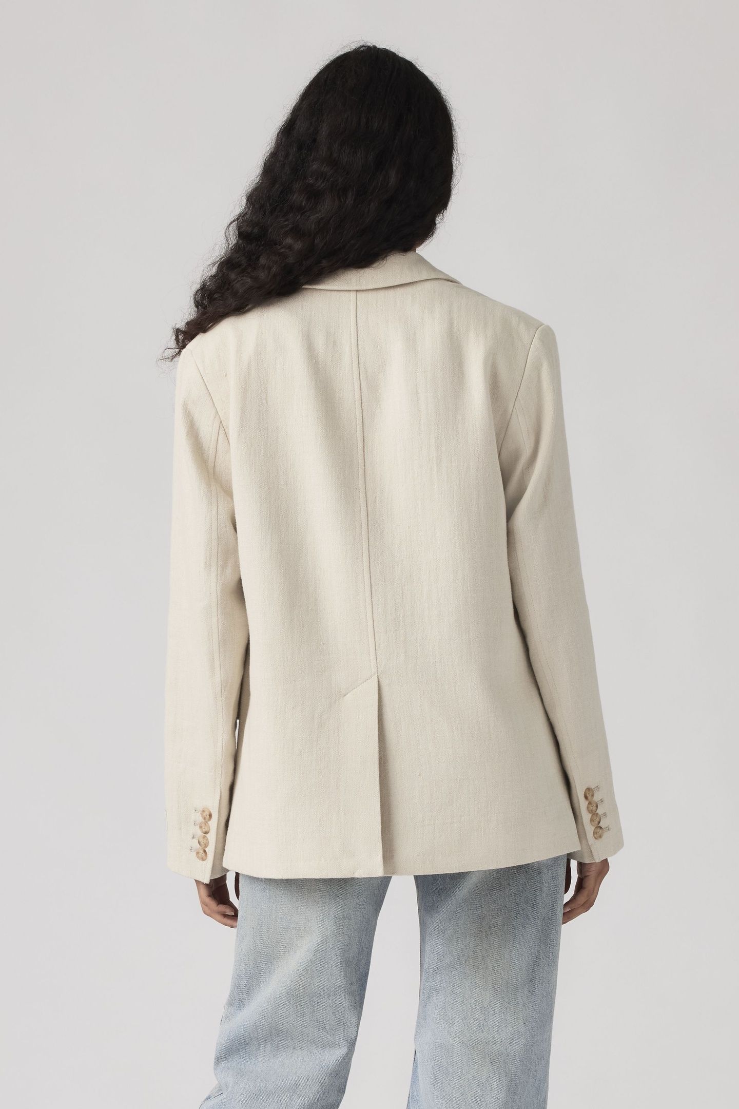 STELLA RELAXED COTTON LINEN BLAZER HERRINGBONE PEYOTE 2