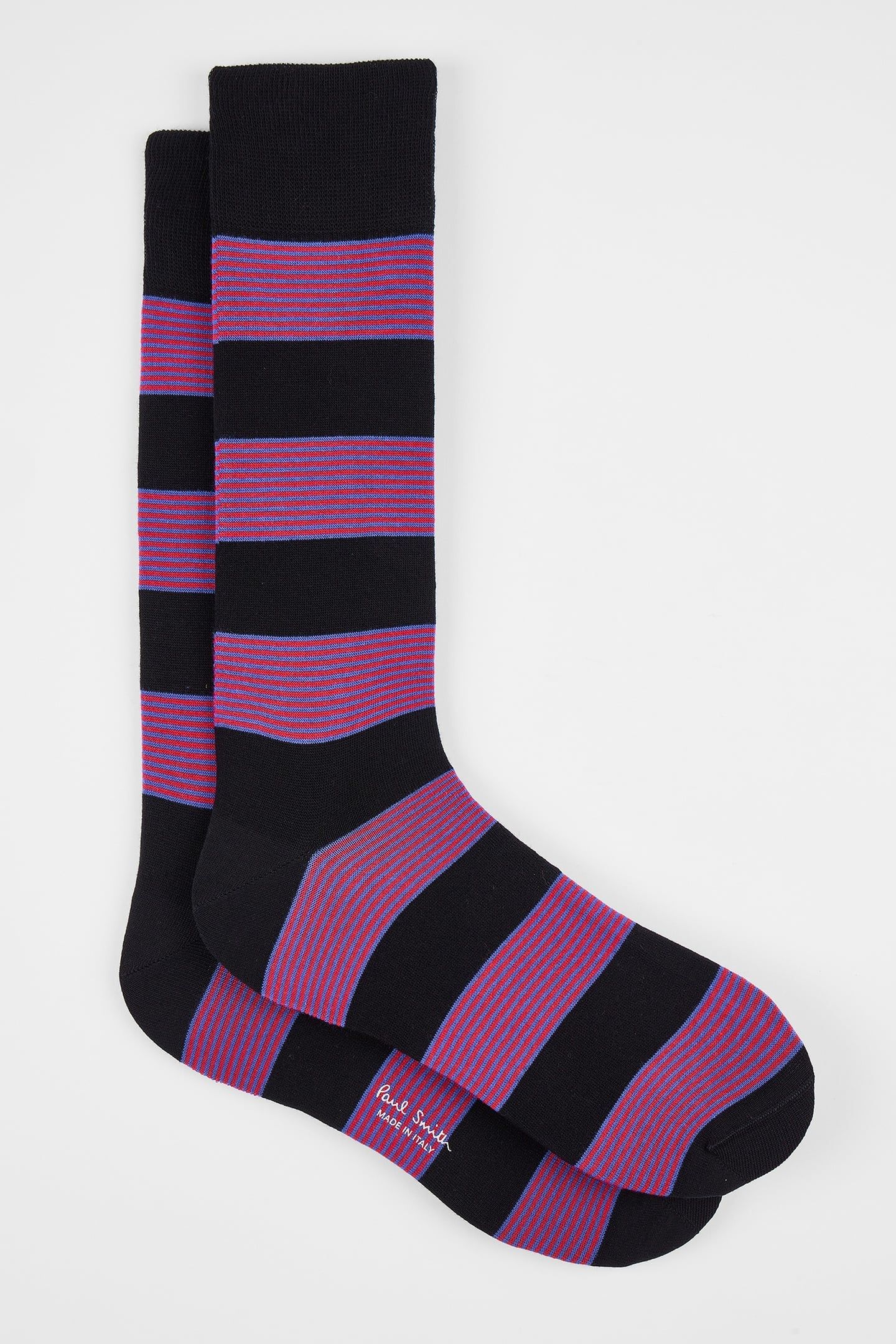 MEN SOCK JOHNNY STRIPE BLACK 1