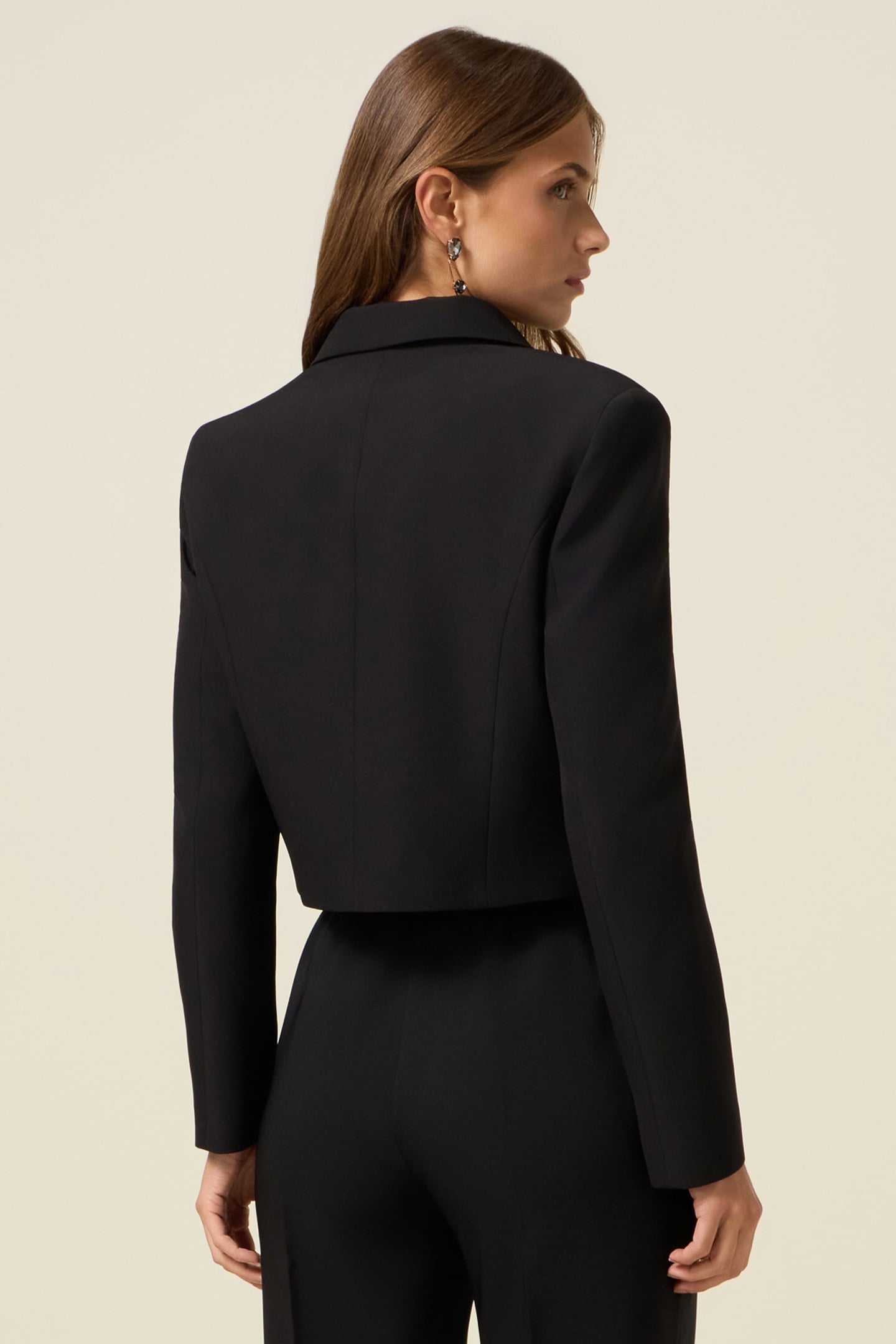 DOUBLE-BREASTED CROPPED BLAZER BLACK 2