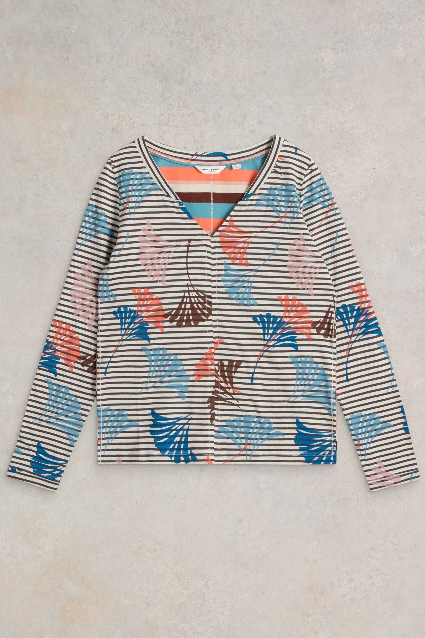 NELLY LS TEE CORAL MULTI 4
