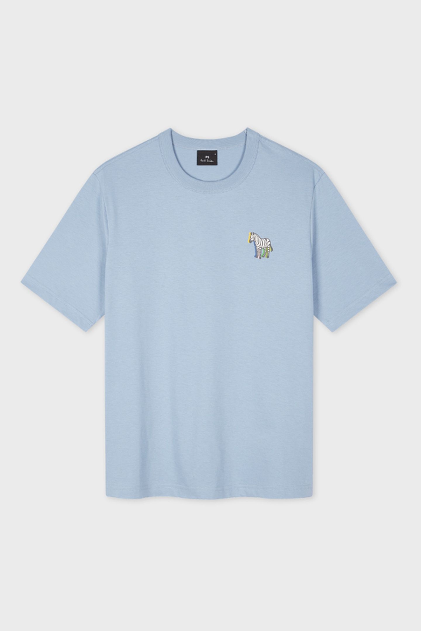 MENS REG FIT SS T SHIRT ZEBRA PUFF LIGHT BLUE 5