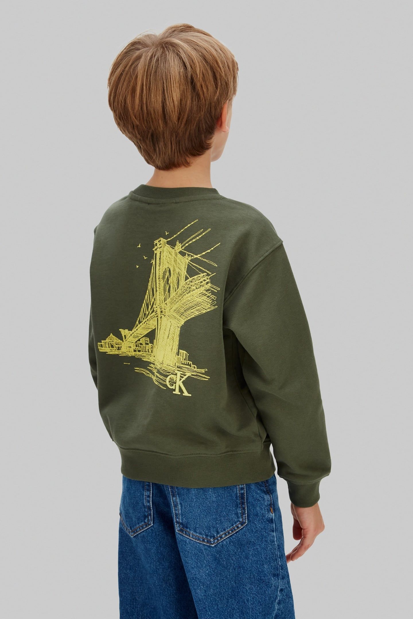 BOYS RELAXED BACK PRINT CREW THYME 2