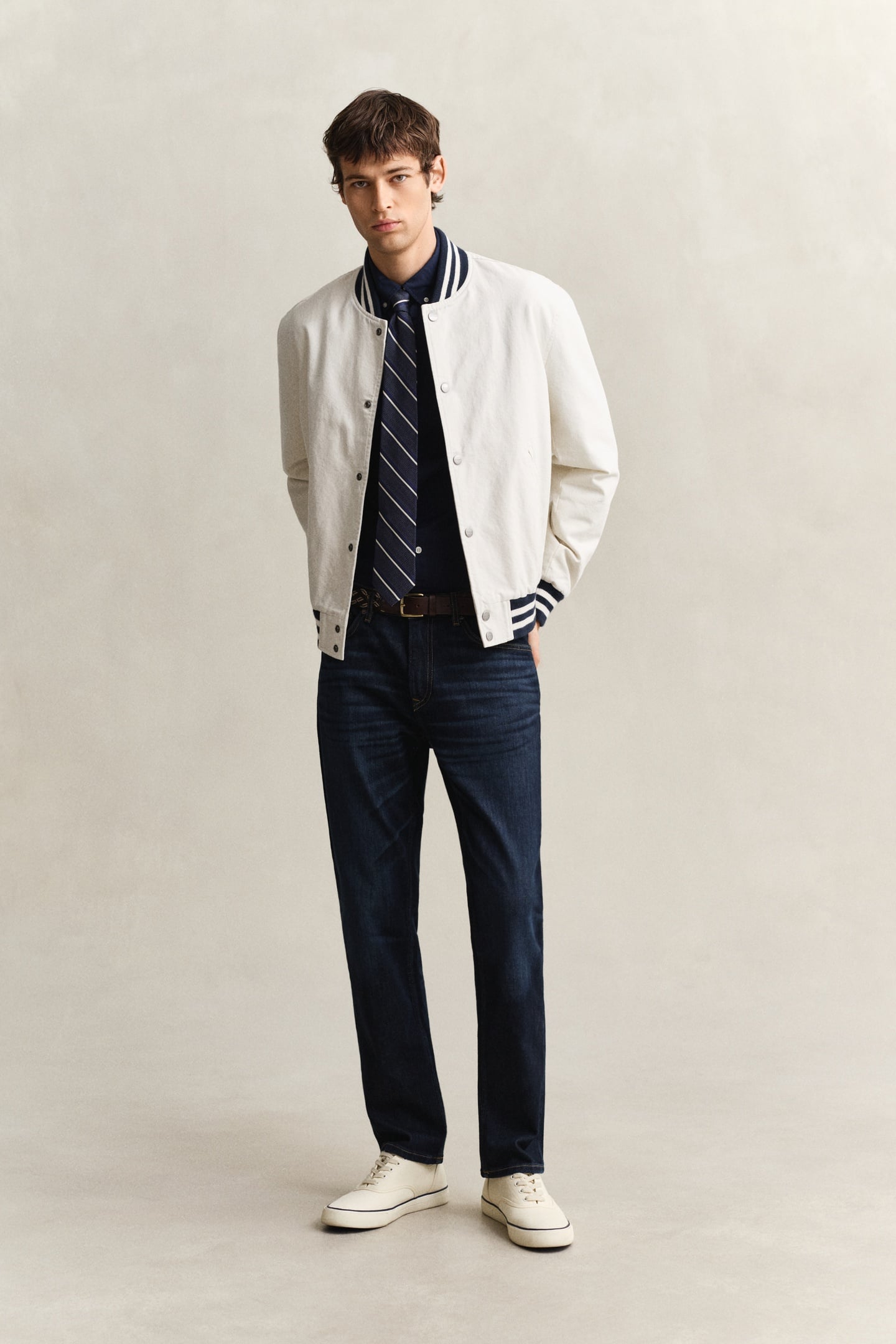 SLIM CLASSIC POPLIN SHIRT MARINE 5
